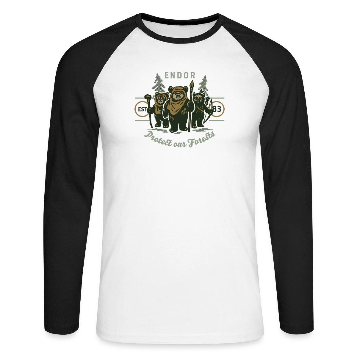 T-Shirt Star Wars Endor Protect Our Forests Baseball Langarmshirt Herren