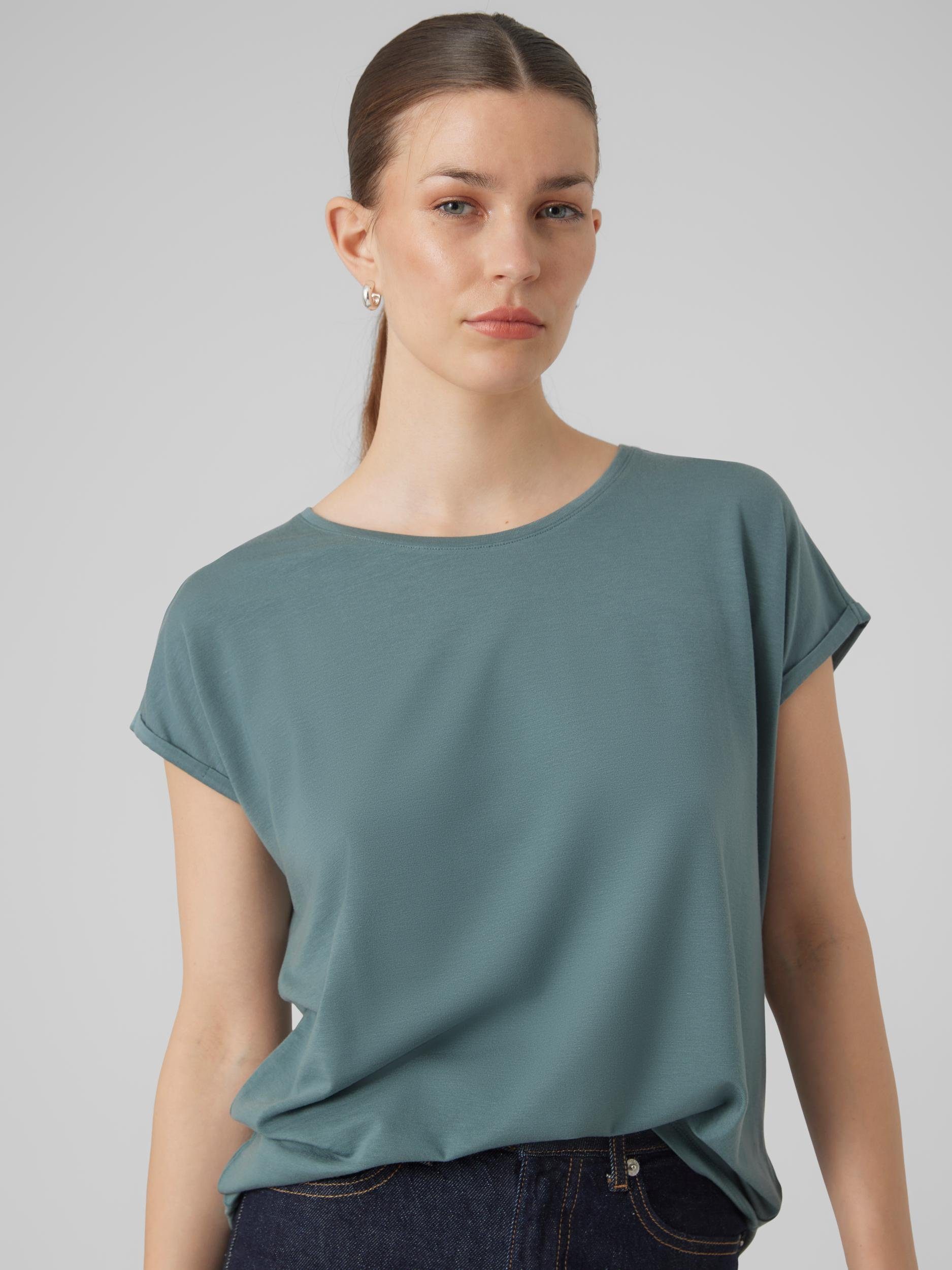 Vero Moda Rundhalsshirt VMAVA GAJRS North PLAIN TOP SS NOOS Atlantic