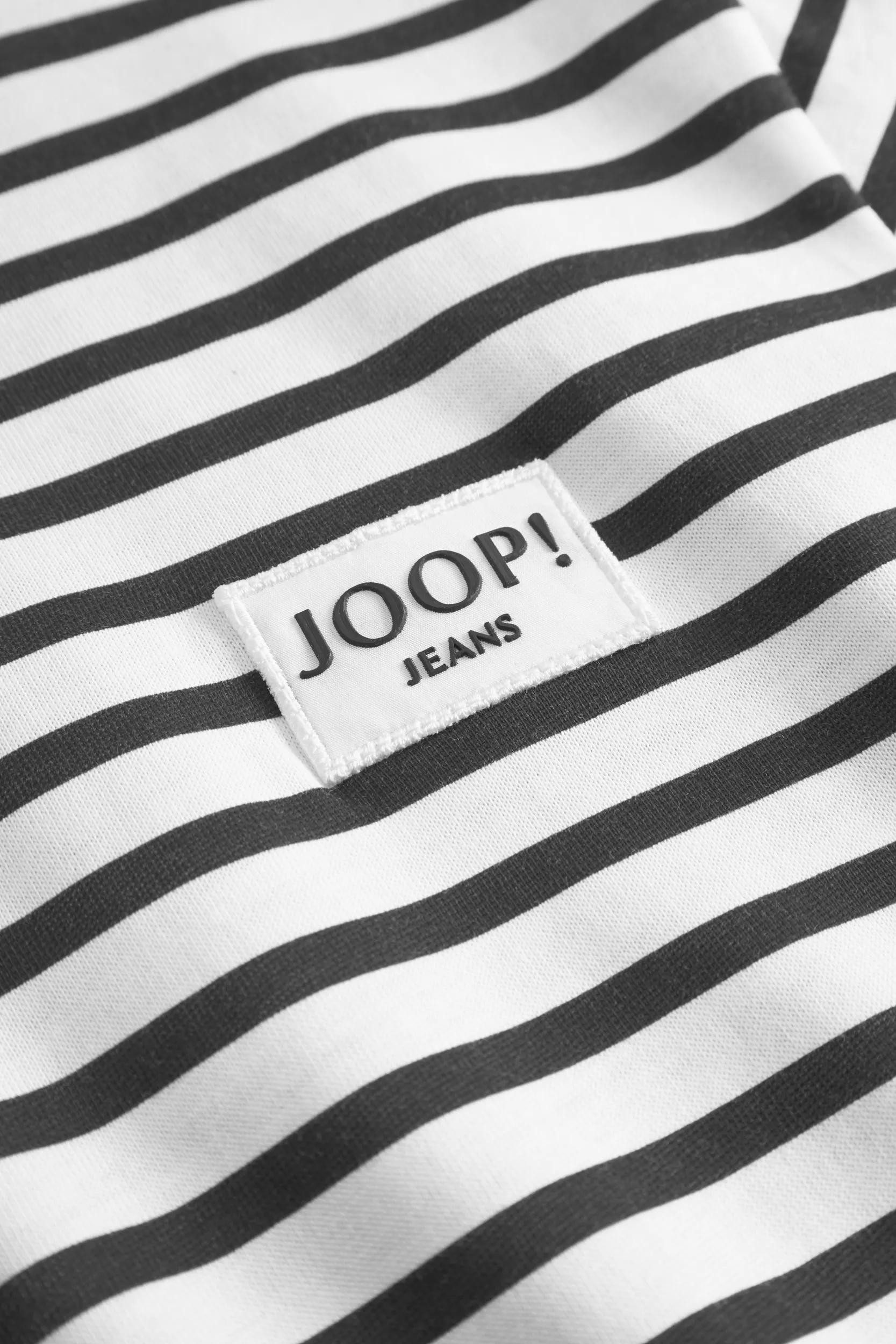 JOOP! T-Shirt Teele geringelt, gerippter Rundhals