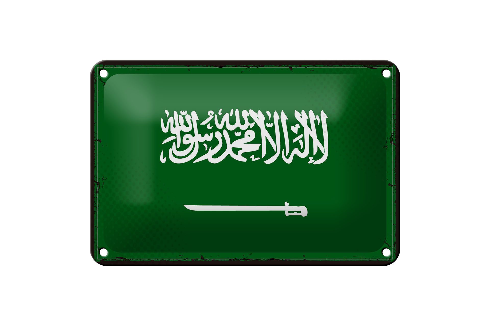 Femer GmbH Metallschild Flagge Saudi-Arabien 18x12cm Retro Saudi Arabia, (1 St), gewölbte Oberfläche, abgerundete Ecken, umgeschlagene Kanten