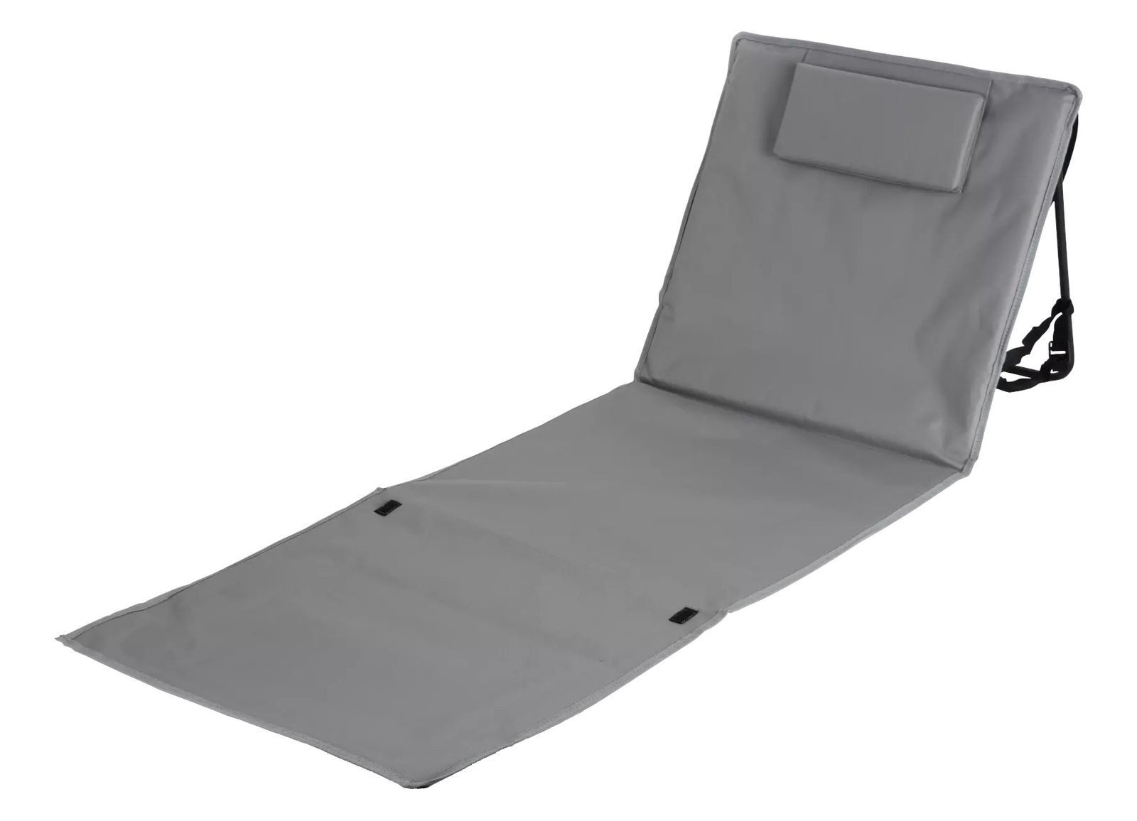 BURI Campingliege Klappbare Strandmatte mit Rückenlehne und Kopfpolster Strandliege