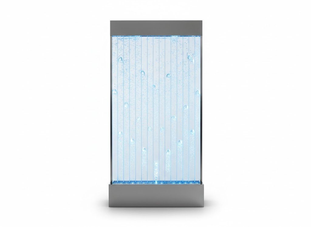 JVmoebel Zimmerbrunnen Designer-Wasserwand mit LED-Beleuchtung Sofort, (Water Wall)