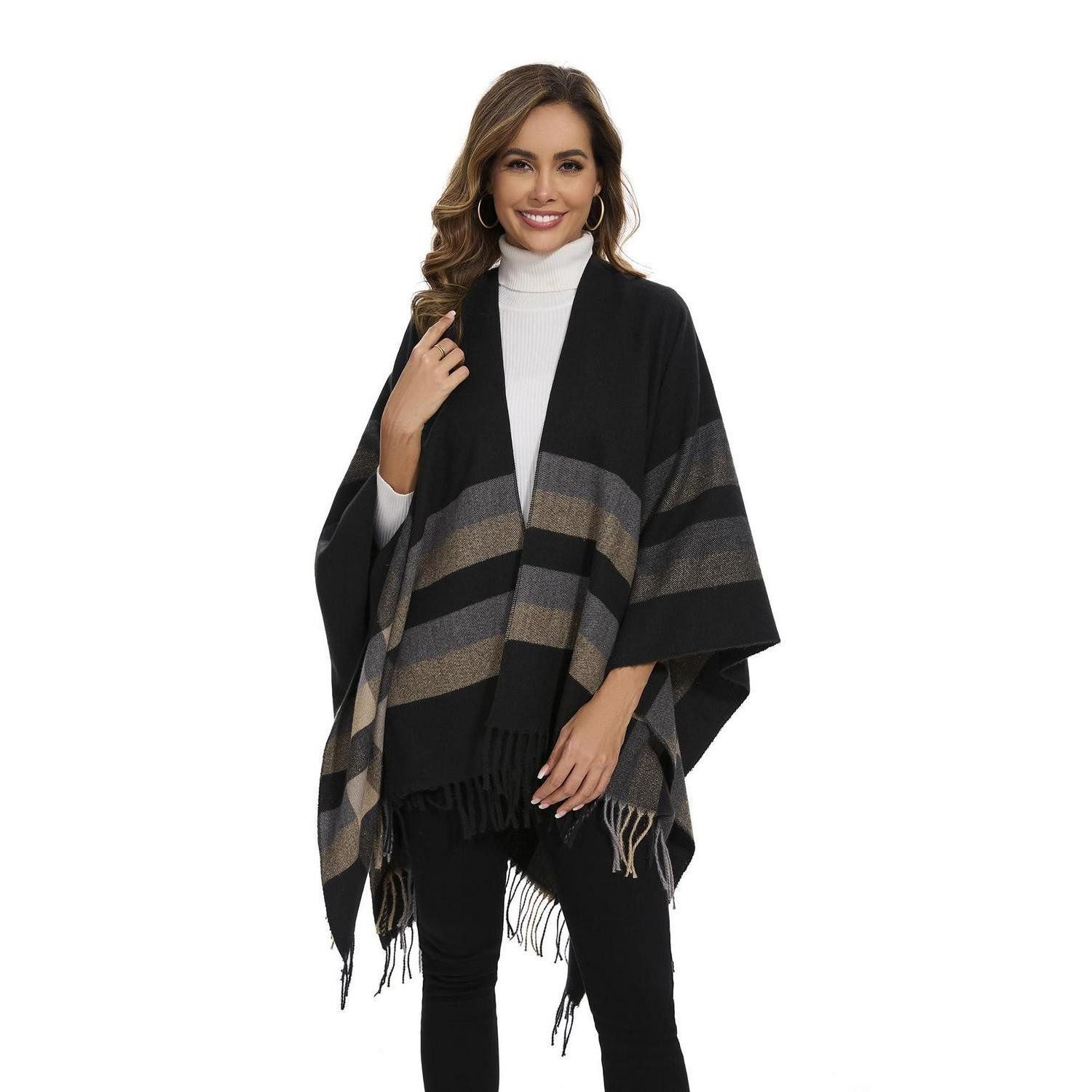 LuxusKollektion Poncho Poncho Damen Pashmina Stola Einheitsgröße (1-St)