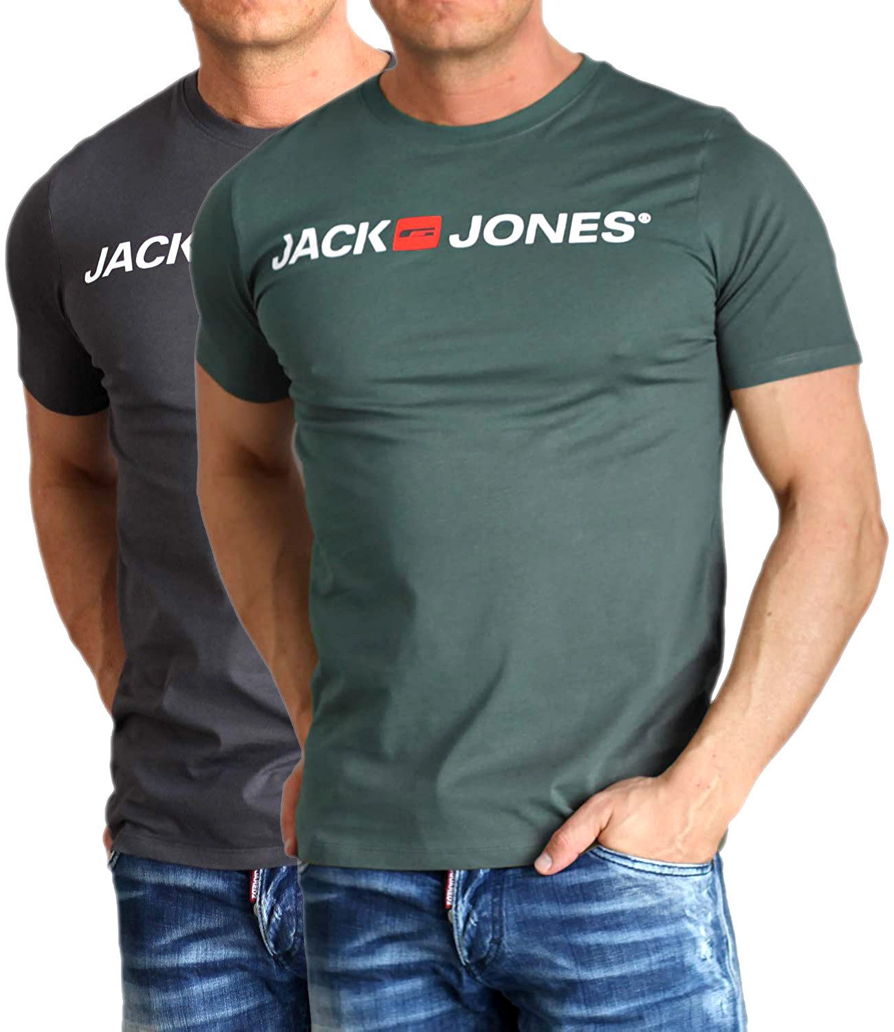 Jack & Jones T-Shirt Bequemes Logo-Shirt mit Printdruck (2er-Pack) günstig online kaufen