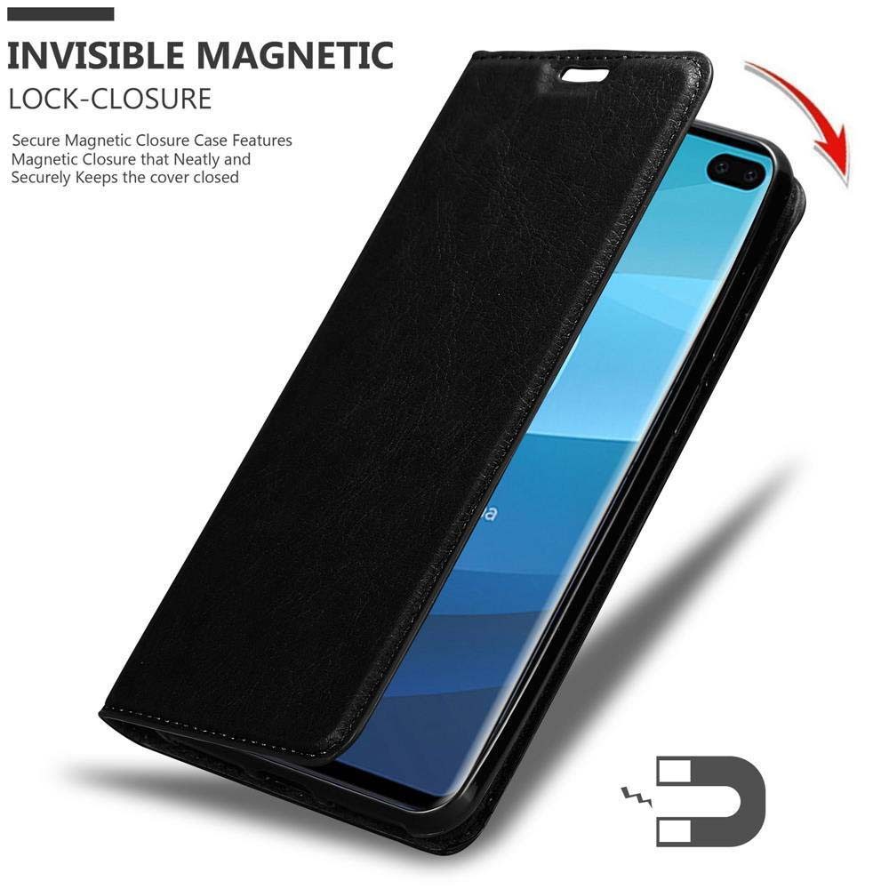 Cadorabo Handyhülle für Samsung Galaxy S10 PLUS Hülle Samsung Galaxy S10 PLUS, Hülle Schutzhülle mit Standfunktion, Magnetverschluss und Kartenfach