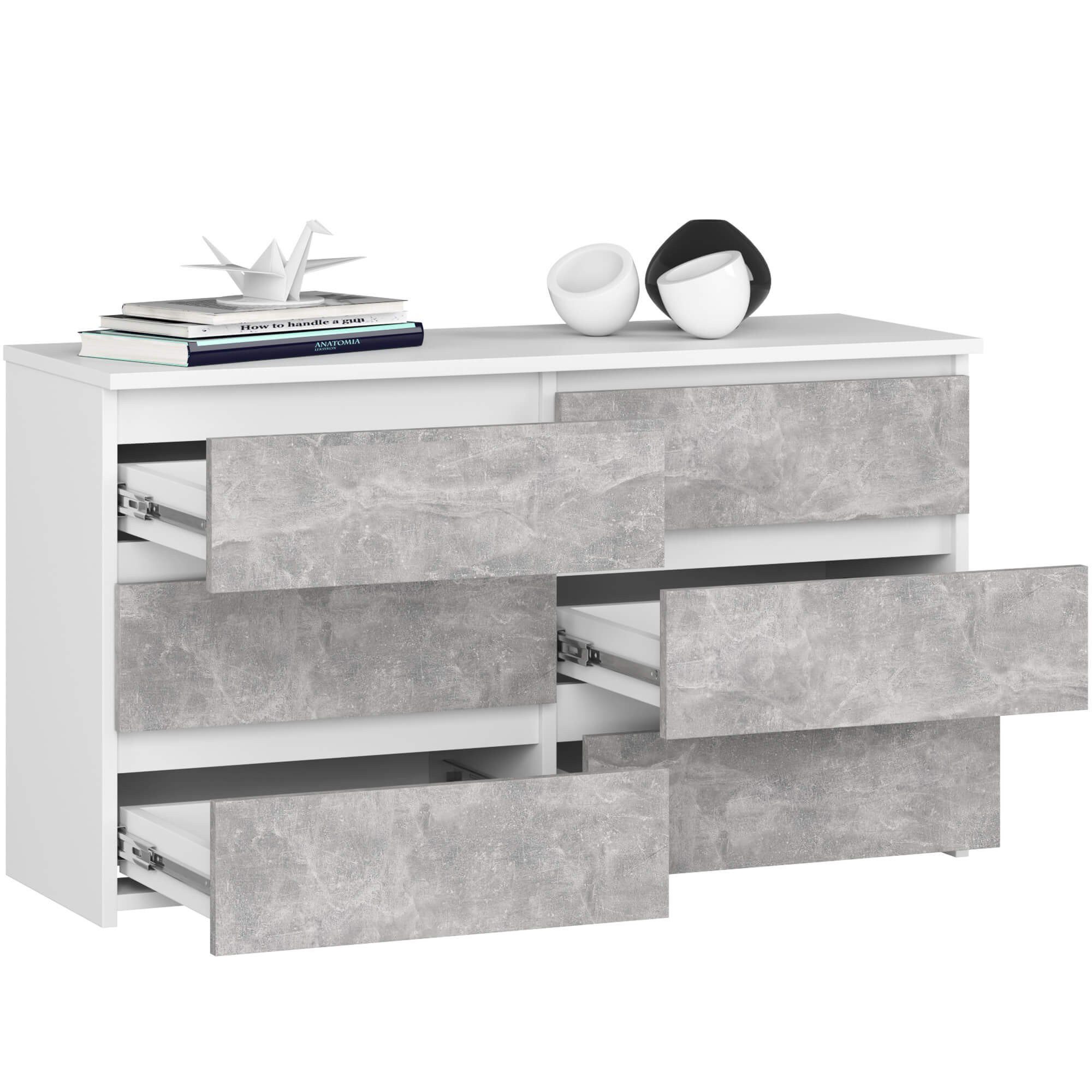 Raumhirsch Furniture Kommode Elegante Kommode 6 Schubladen - Stylisches Sideboard - Möbelstück, (viele Farbvarianten - Maße: 100 x 57 x 35 cm) - Hochwertig & stabil