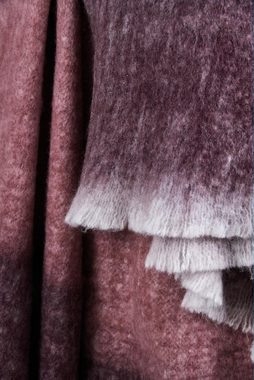 Wohndecke Maviola, weiche Kuscheldecke, Streifen in Lila, 25 % Wolle, 130x170 cm, carla&marge, Tagesdecke / Plaid in Violett, Rosa und Weiß