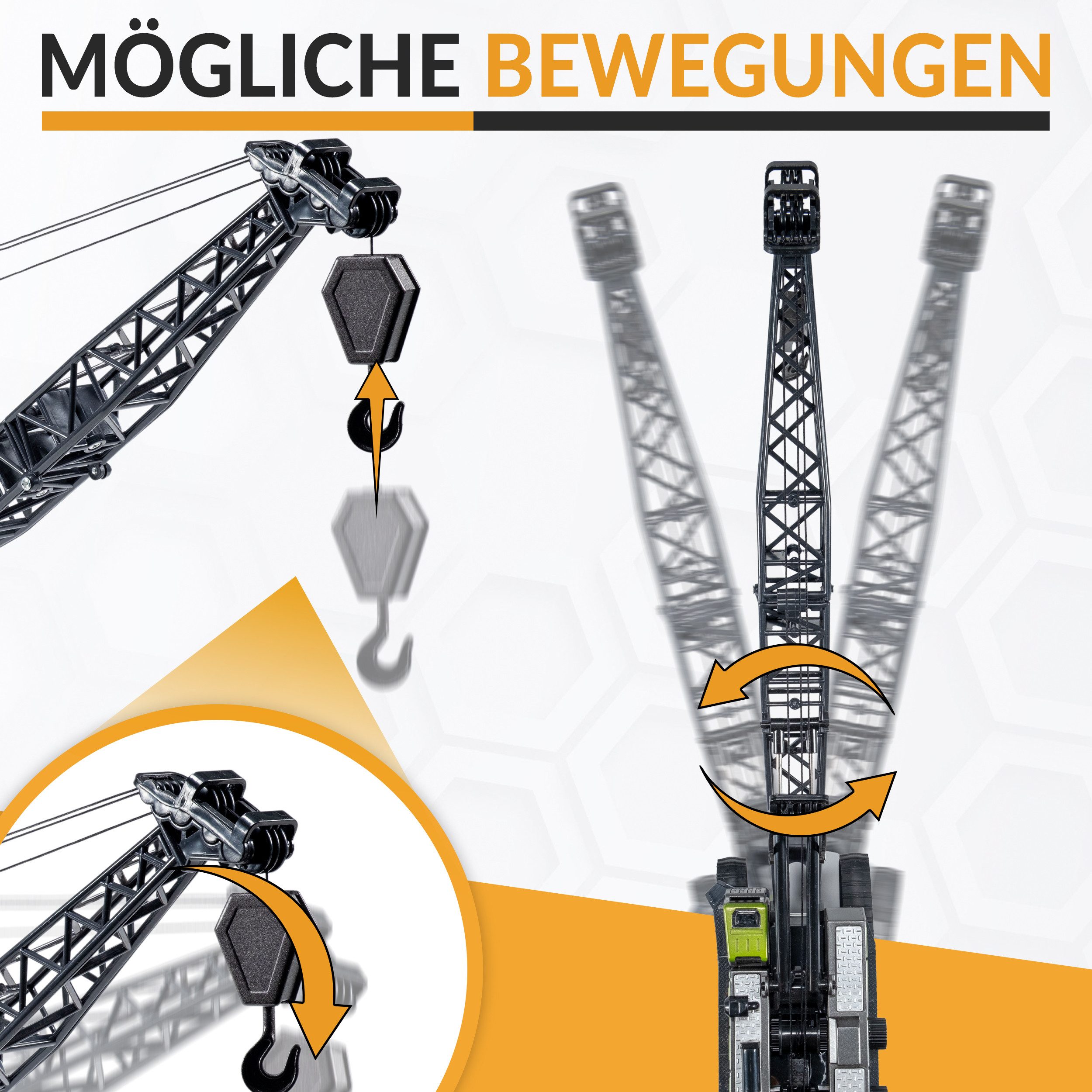 Oramics Spielzeug-Kran 1x Raupenkran Kettenkran Baustellenfahrzeug Spielzeu günstig online kaufen