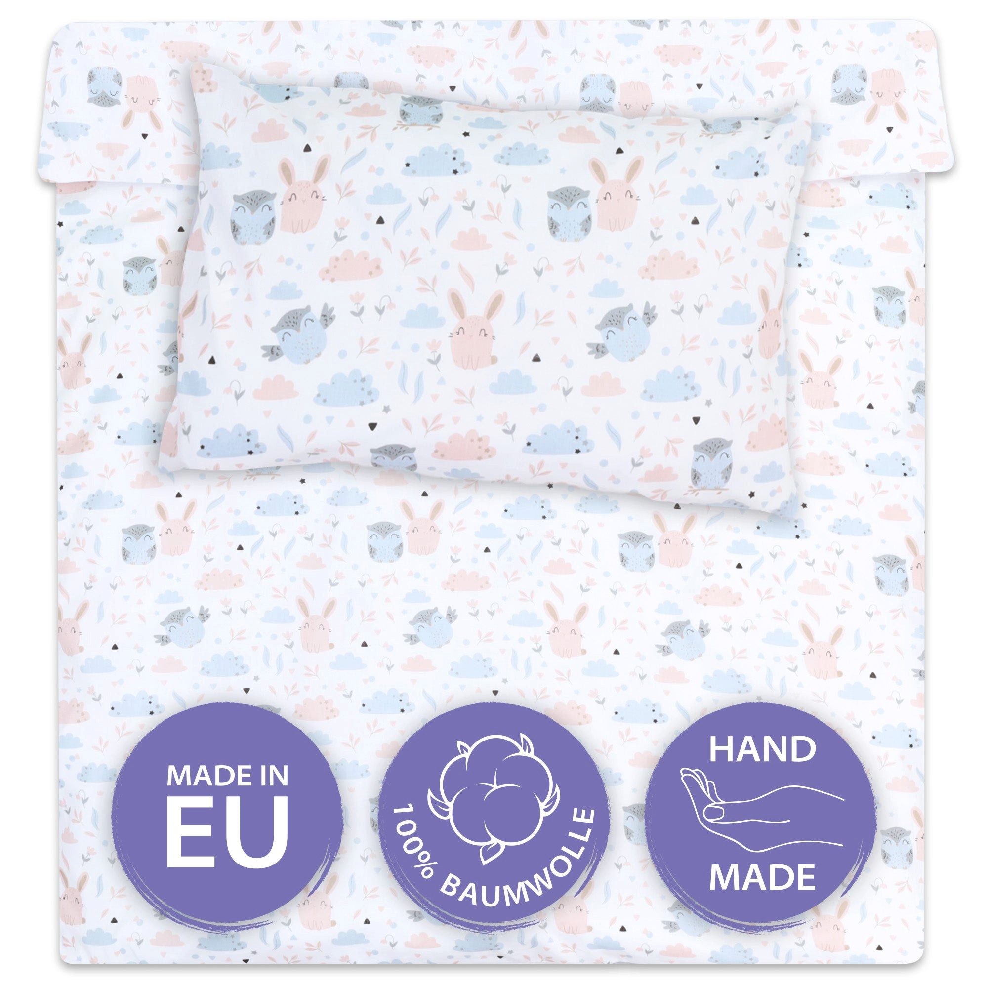 Babybettwäsche Baby Bettwäsche Set 90 x 120 cm - Kinderbettwäsche Babybettwäsche