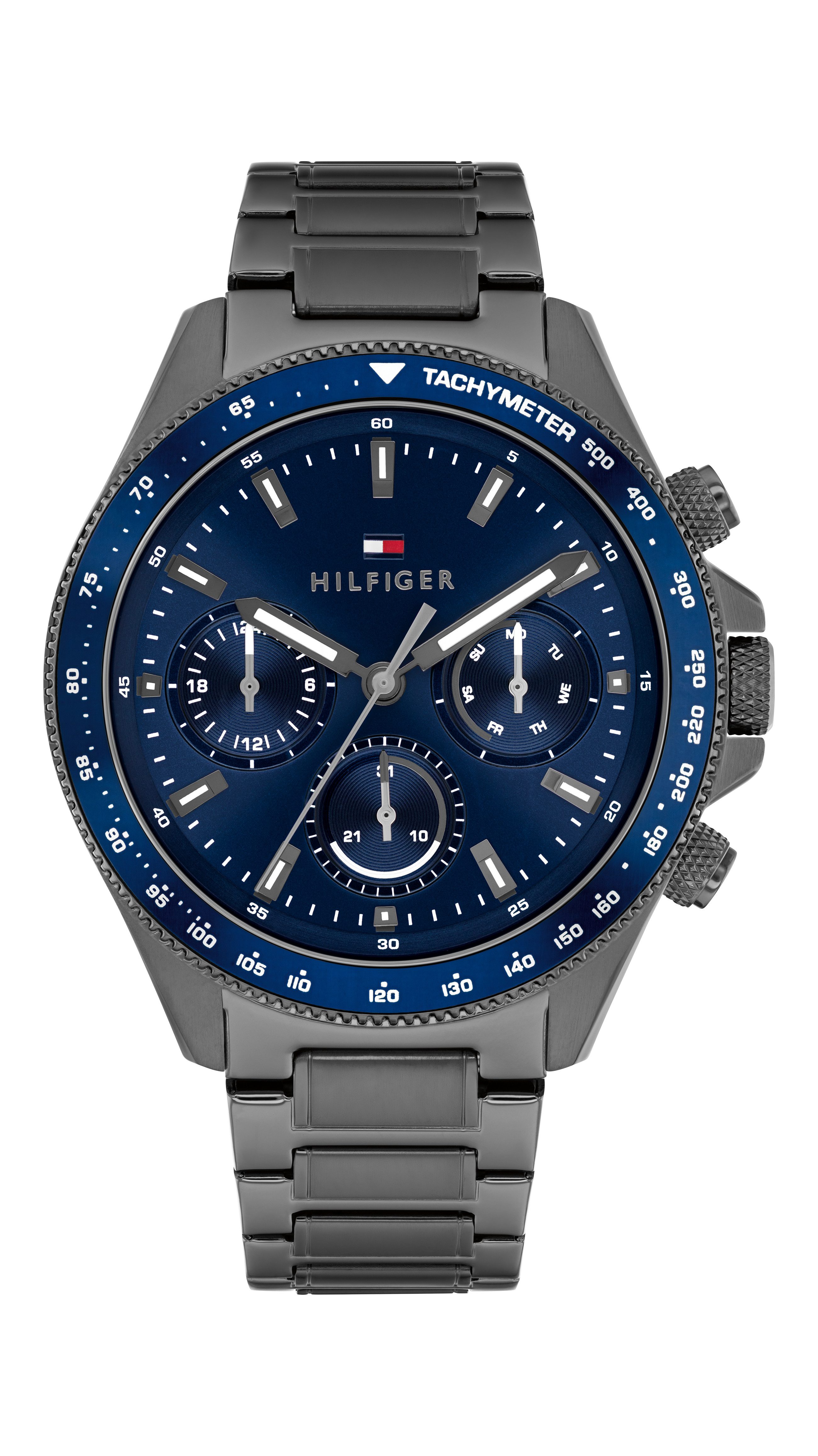 Tommy Hilfiger Multifunktionsuhr CLARK 1792212, Quarzuhr, Armbanduhr, Herrenuhr, Edelstahlarmband, analog