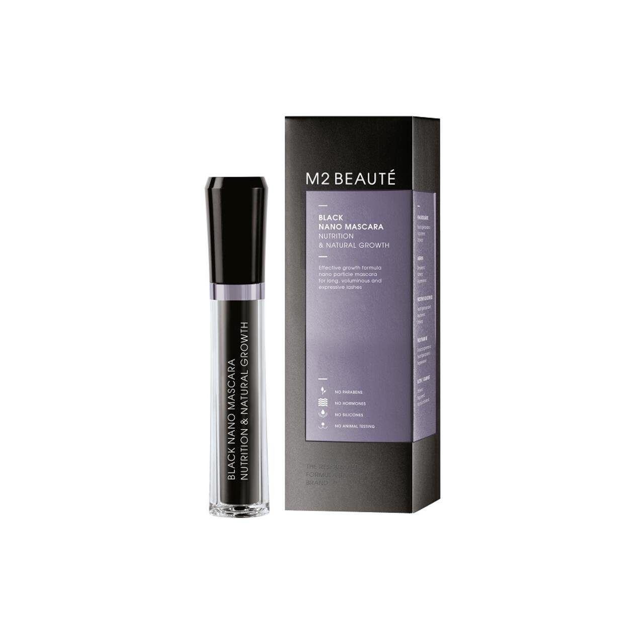 M2 Beauté Туш Black Nano Туш Nutrition & Natural Growth, Всі Hauttypen