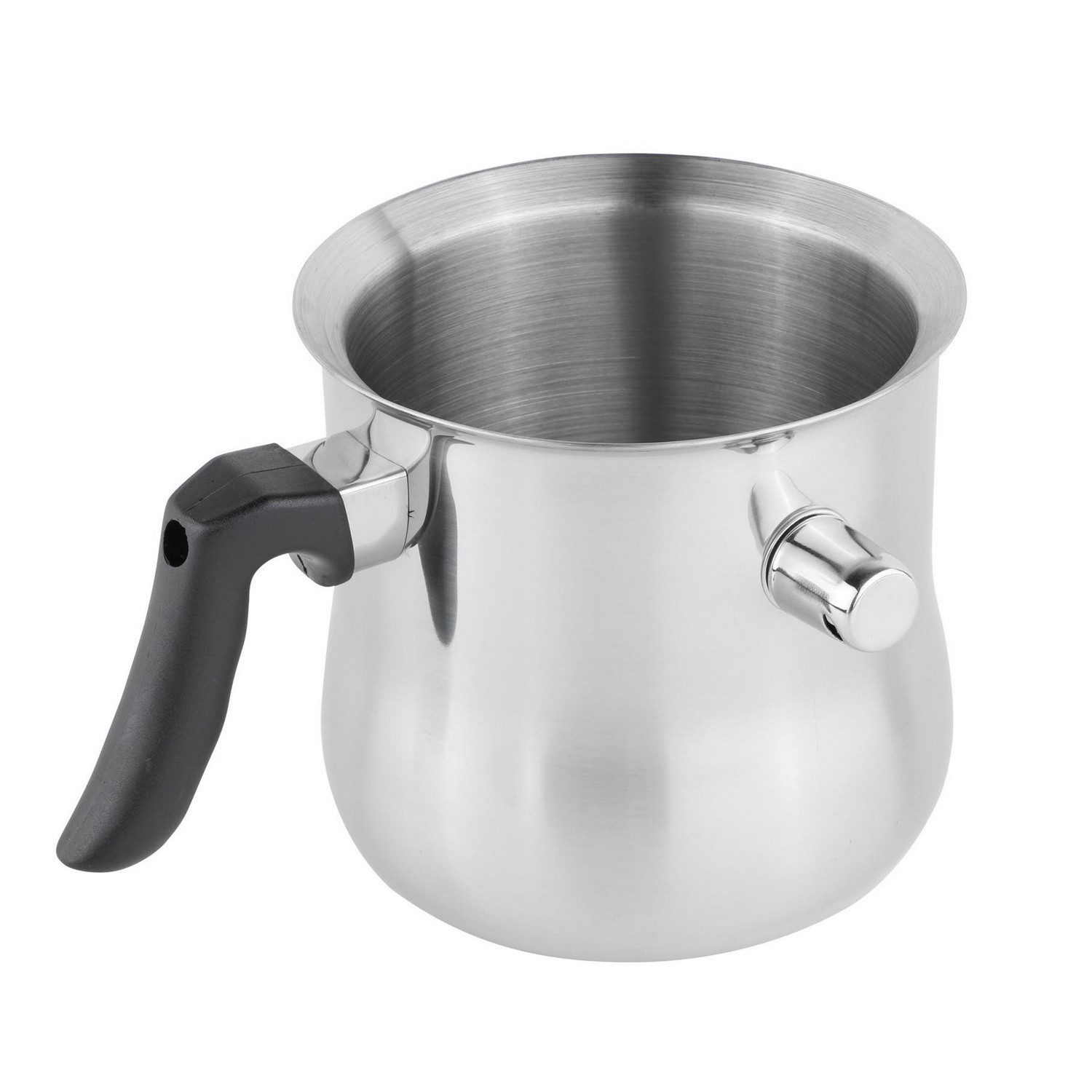 Haushalt International Milchtopf Milchtopf doppelwandiger Topf Simmertopf Wasserbadtopf, Edelstahl, 1,2 Liter Füllmenge, mit Flöte