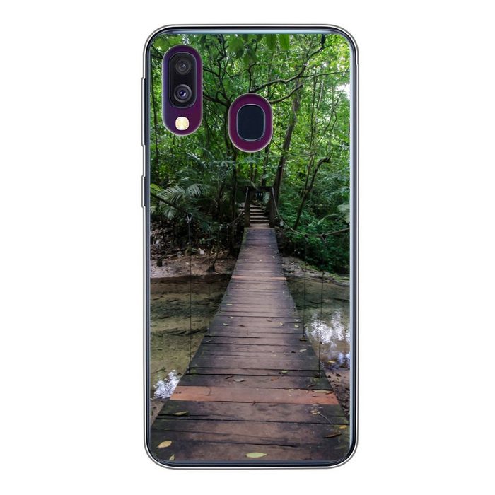 MuchoWow Handyhülle Brücke im Dschungel bei Palenque in Mexiko Handyhülle Samsung Galaxy A40 Smartphone-Bumper Print Handy