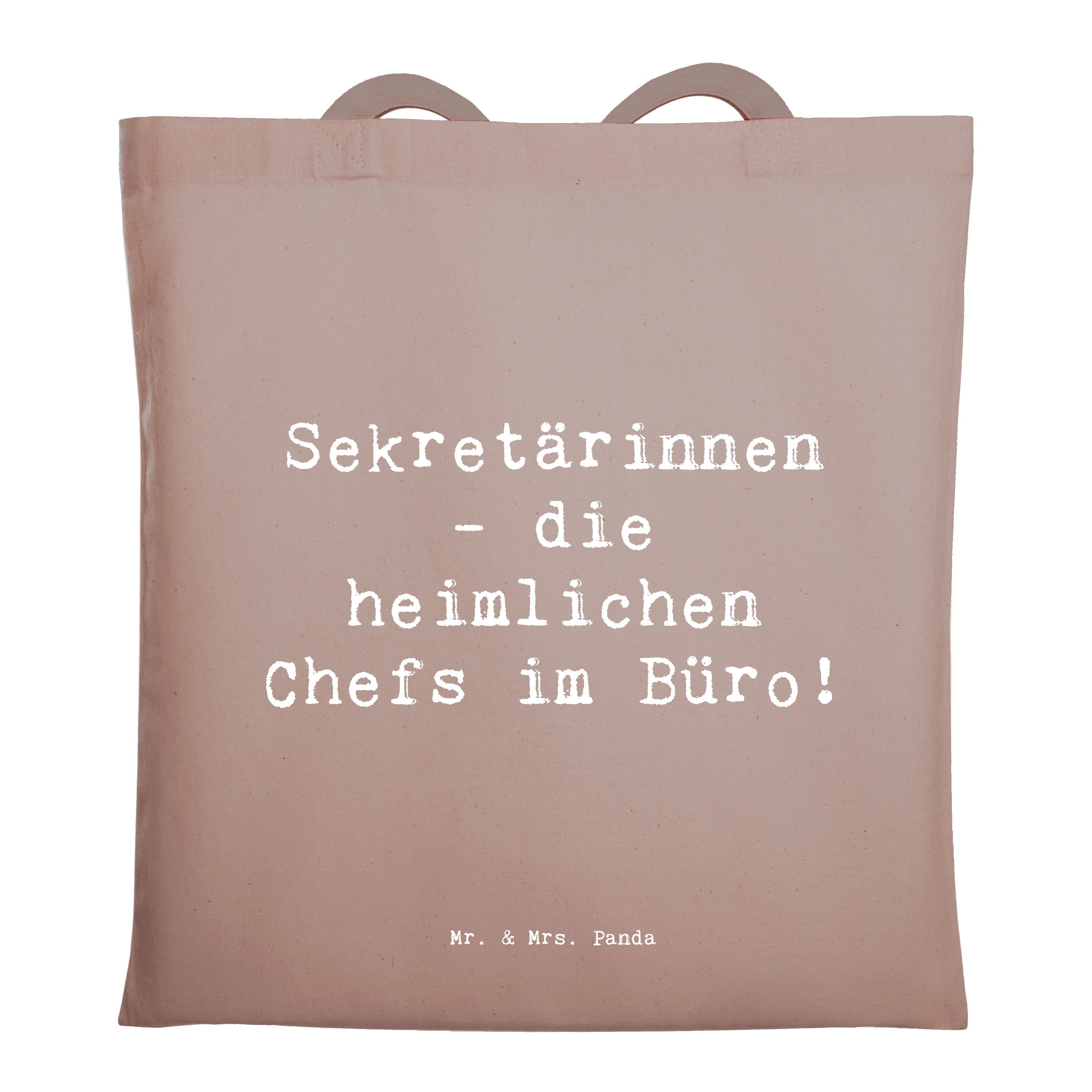 Tragetasche Spruch Sekretärin Chefin - Braun Pastell - Geschenk, Einkaufstasche