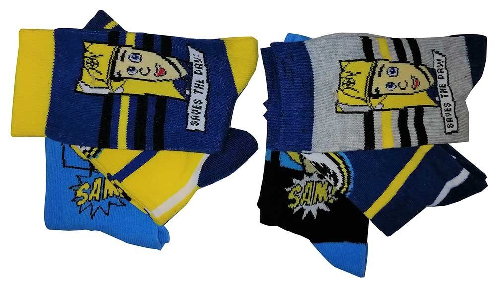 Fireman Sam Socken Feuerwehrmann Sam 6er Pack Jungen Kinder Socken Sa (Packung, 6-Paar, Feuerwehrmann Sam)