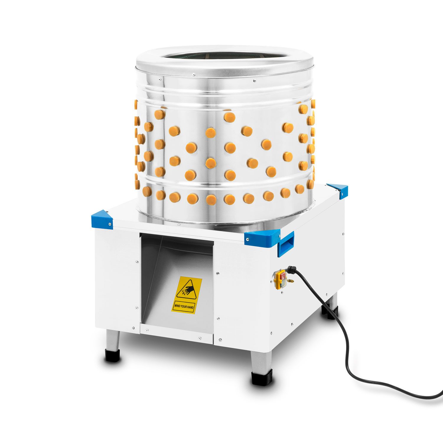 vertes Futterautomat Rupfmaschine für Geflügel, Geflügelrupfmaschine bis zu 540 kg/h, 180 Rupffinger, Rupfmaschine Enten, Nassrupfmaschine, Auswurfrutsche