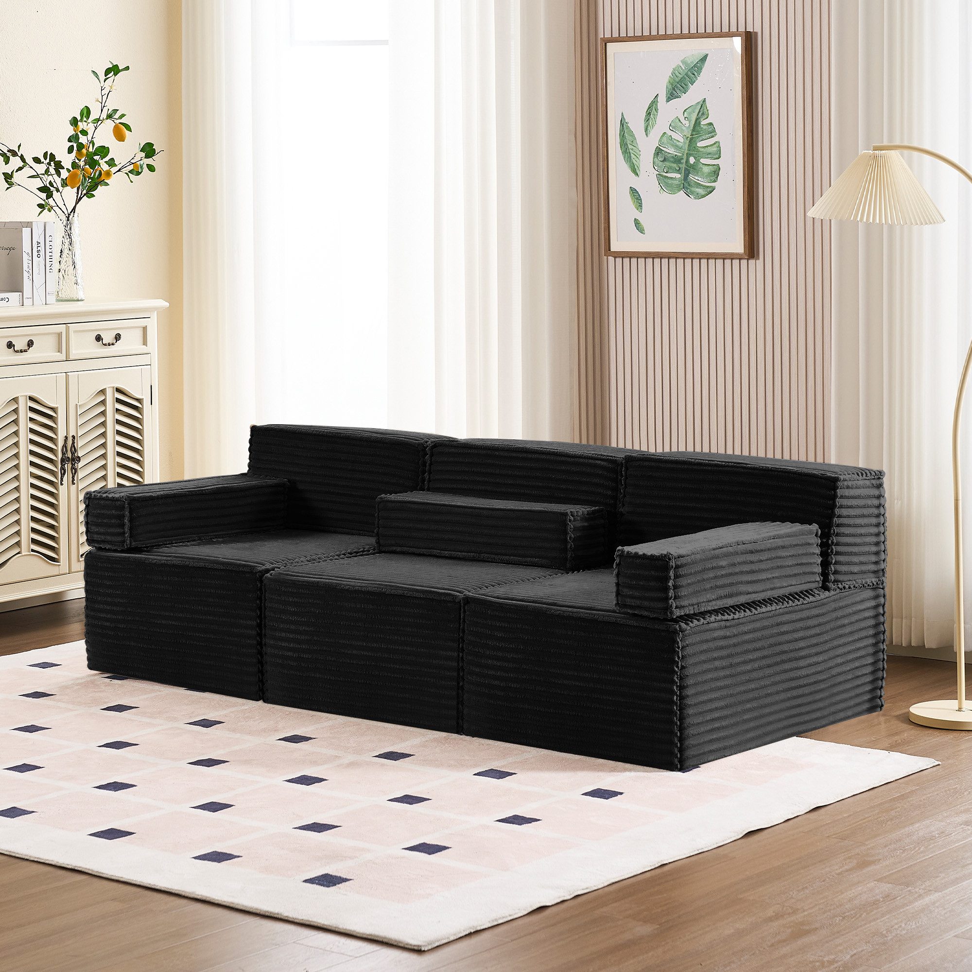 HOMYEDAMIC Big-Sofa Schwammsofa 1-4 Sitzers Ecksofa, günstig online kaufen