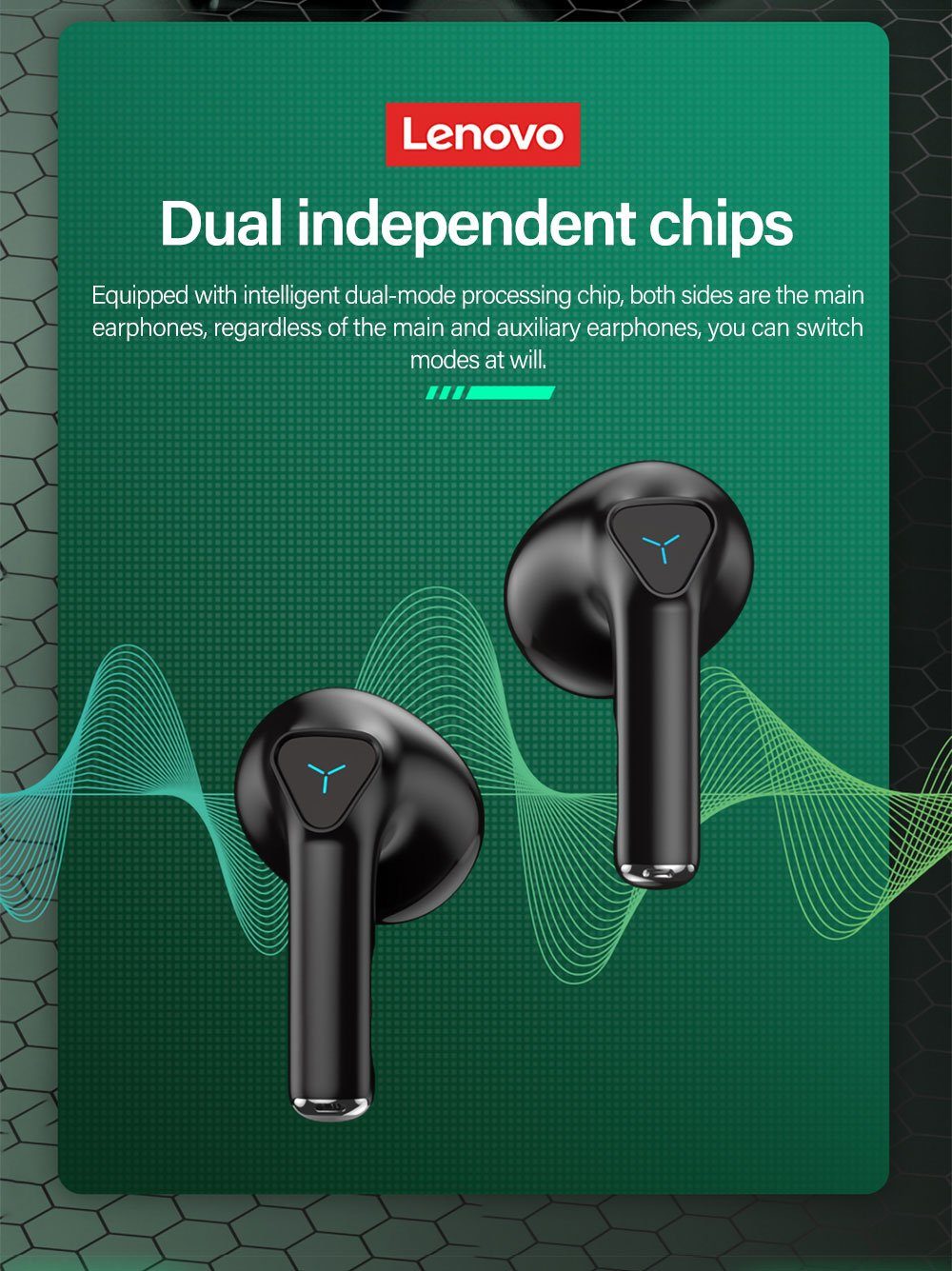 Siri, Gaming Kopfhörer-Ladehülle Ohrhörer (True mit 300 Bluetooth - Google Schwarz) mit Bluetooth-Kopfhörer Lenovo 5.0, Wireless, kabellos, mAh Assistant, GM5 Touch-Steuerung