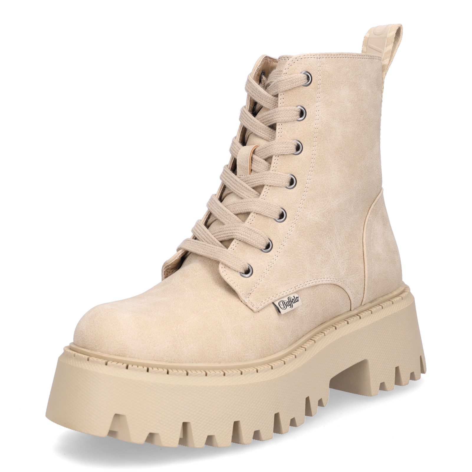 Buffalo Buffalo Damen Schnürboot Aspen Lace Up Mid beige Schnürboots