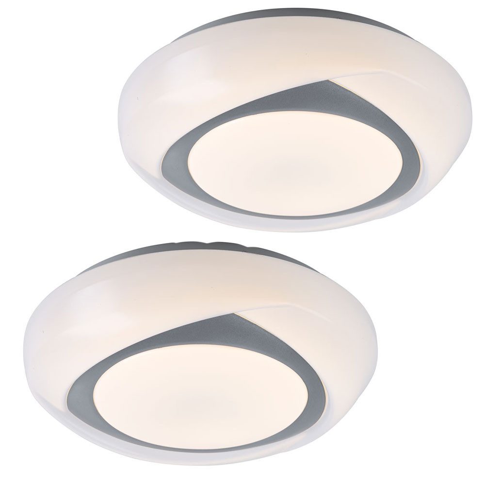 GLOBO LIGHTING LED Deckenleuchte, LED-Leuchtmittel fest verbaut, Warmweiß, Deckenleuchte Deckenlampe LED Küchenleuchte weiß Wohnzimmerlampe 2x