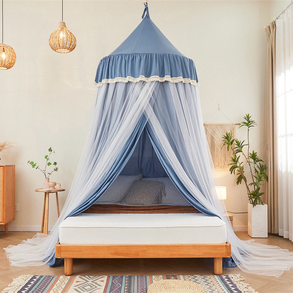 BTTO Betthimmel Runde Doppelbett Betthimmel Baldachin Kinderzimmer Betthimmel Babybett, Saumlänge ca. 270cm Moskitonetz Insektenschutz,Aufbewahrungstasche – Bild 5 von 5