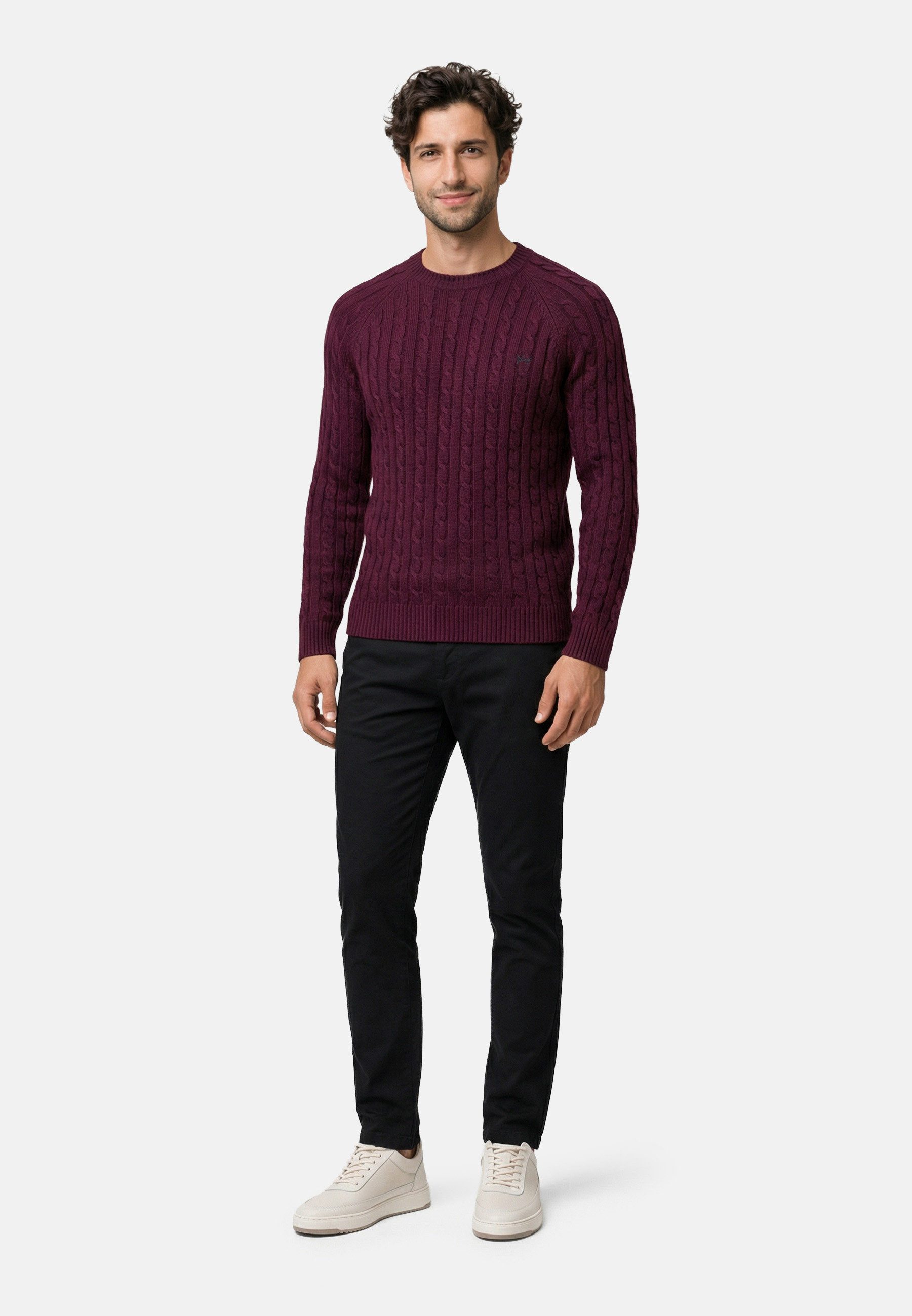 Kronstadt Strickpullover Herren KSFlynn Strickpullover Herrenpullover Strickpullover mit zeitlosem Zopfmuster