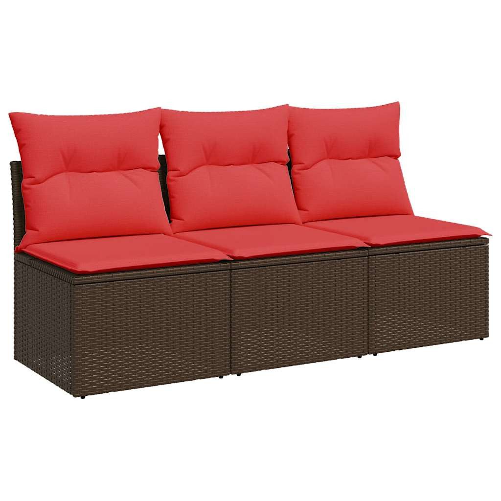 vidaXL Loungesofa, Garten-Sofa, mit Kissen Braun 165 x 62 x 69 cm Poly Rattan, 1 Teile