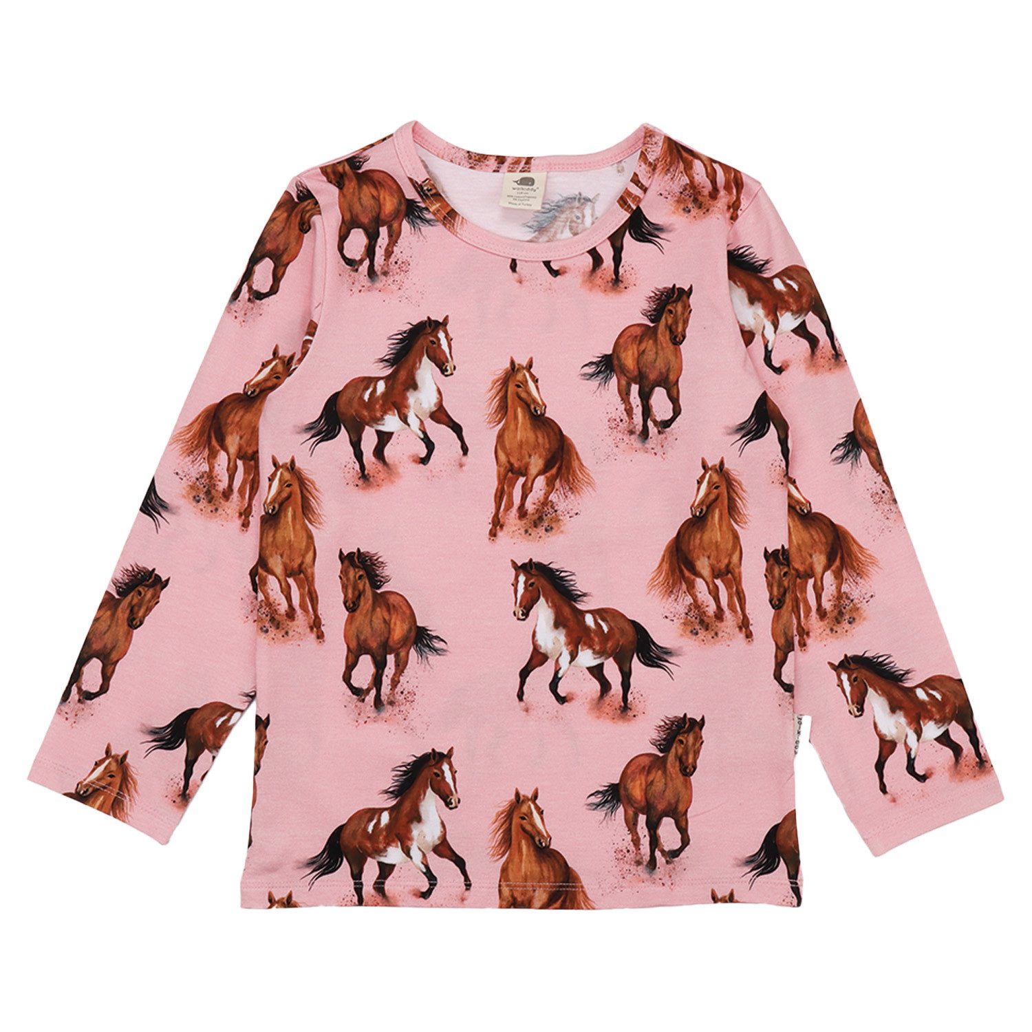 Walkiddy Langarmshirt Walkiddy Pferde Kinder Bio Baumwolle GOTS Rosa - Bio Baumwolle,GOTS, Kinderbekleidung,nachhaltige Klamotten – Bild 2 von 3