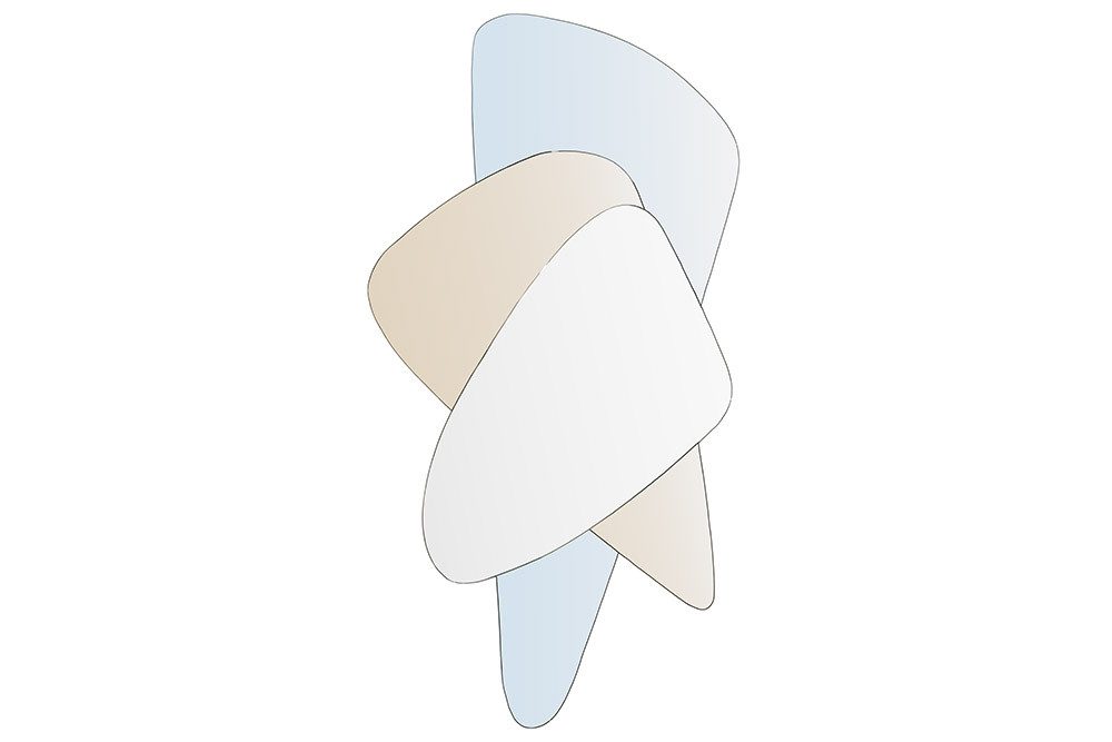 riess-ambiente Wandspiegel GEOMETRIC 120cm blau/braun/transparent – 3 Spiegelflächen, Accessoire (Einzelartikel, 1-St), Design-Spiegel mit 3D-Effekt – ideal für Flur, Wohn- oder Schlafzimmer