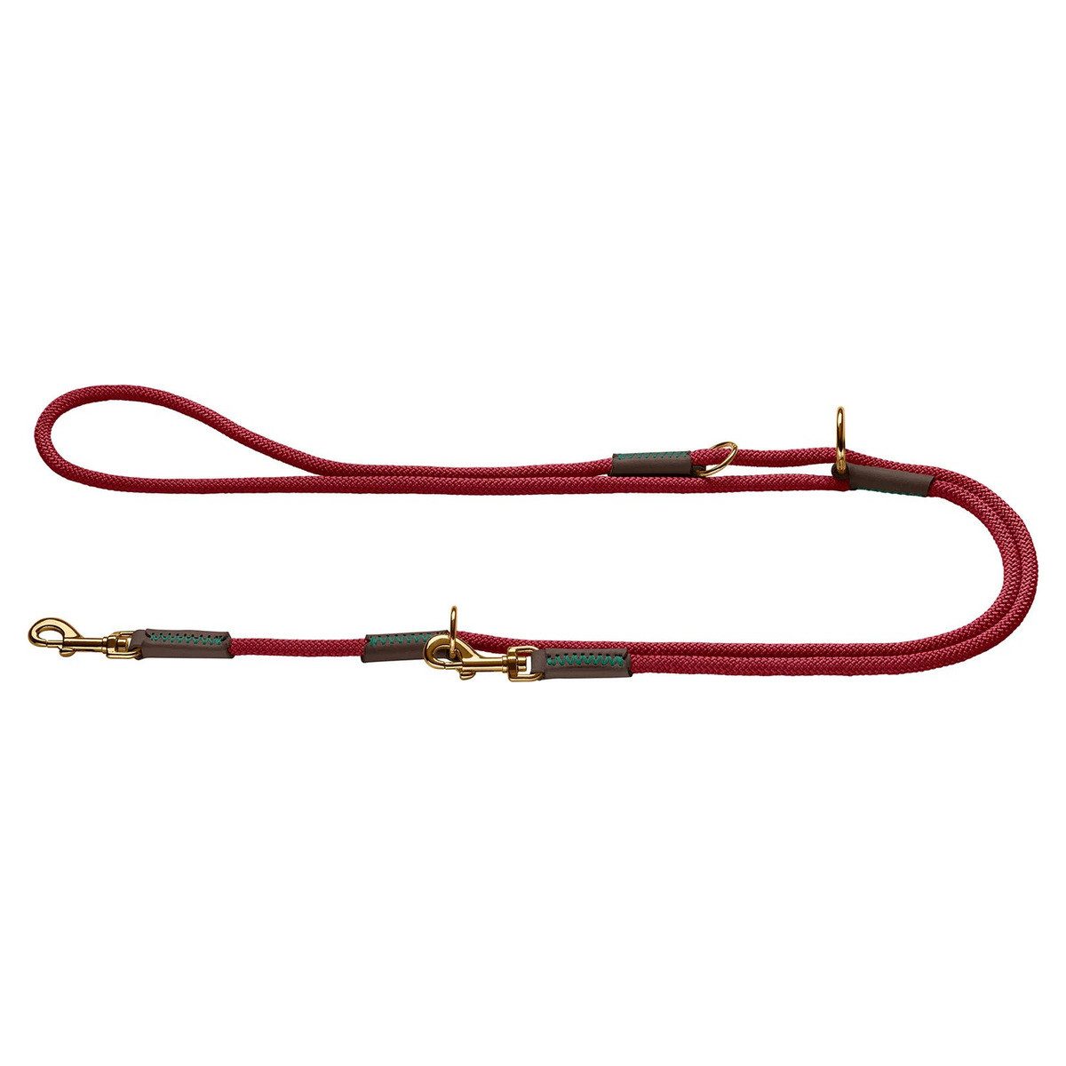 Hundeleine Verstellbare Führleine Malia weinrot/dunkelbraun