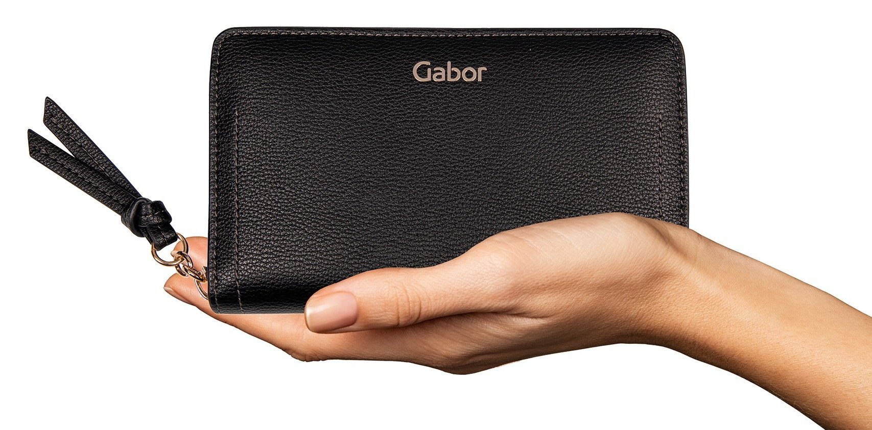 Lederoptik in Medium WALLETS zip wallet, MALIN Geldbörse black Gabor
