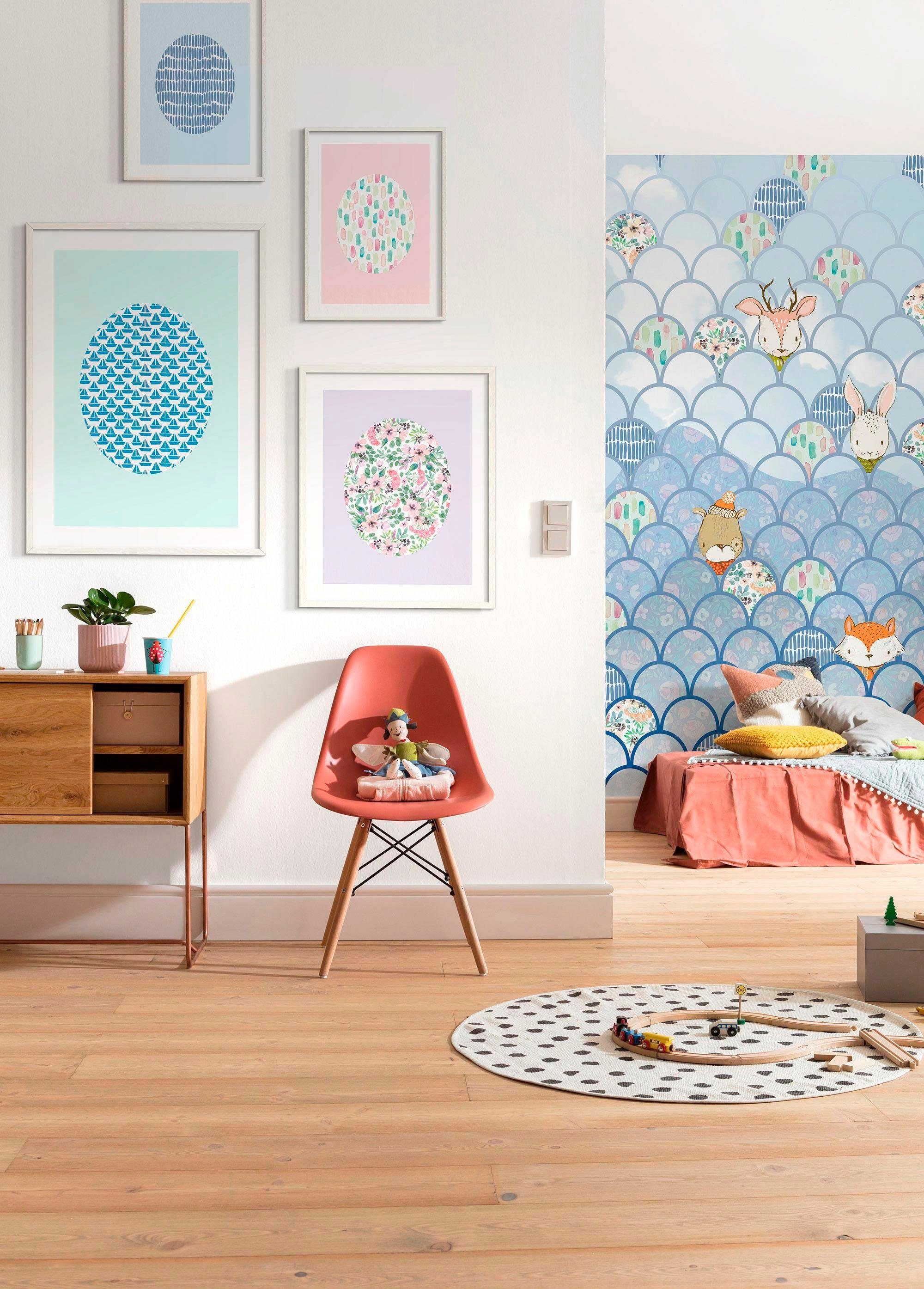 St), Aqua, Patterns Schlafzimmer, Poster Kinderzimmer, Shelly Kunst Wohnzimmer Komar (1 Formen,