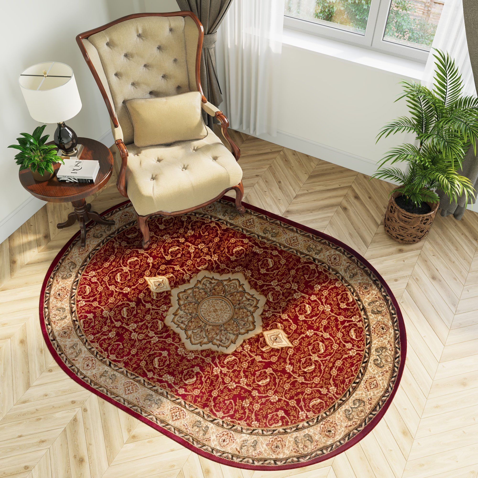 Tapiso Teppich YESEMEK OVAL, oval, Höhe: günstig online kaufen