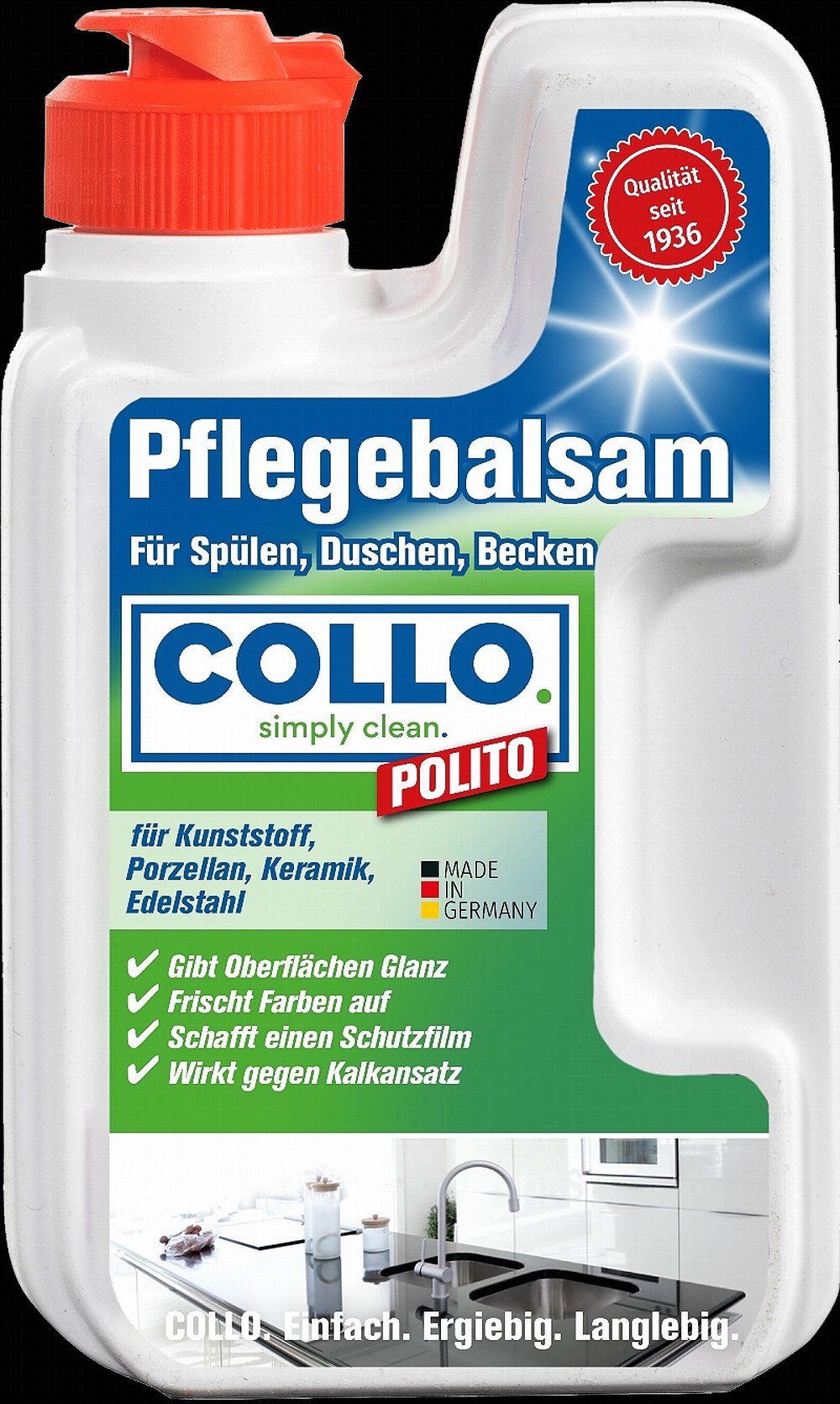 COLLO Collo Polito Küchenreiniger Spülbeckenpflege ml für 125 Spülen, Dusche, Becken
