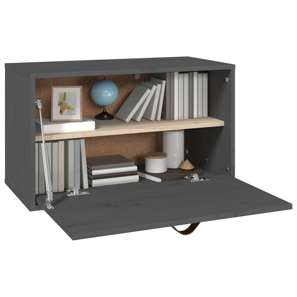 60x30x35 Grau cm Kiefer, 1-tlg. Massivholz Wandschrank vidaXL Regal