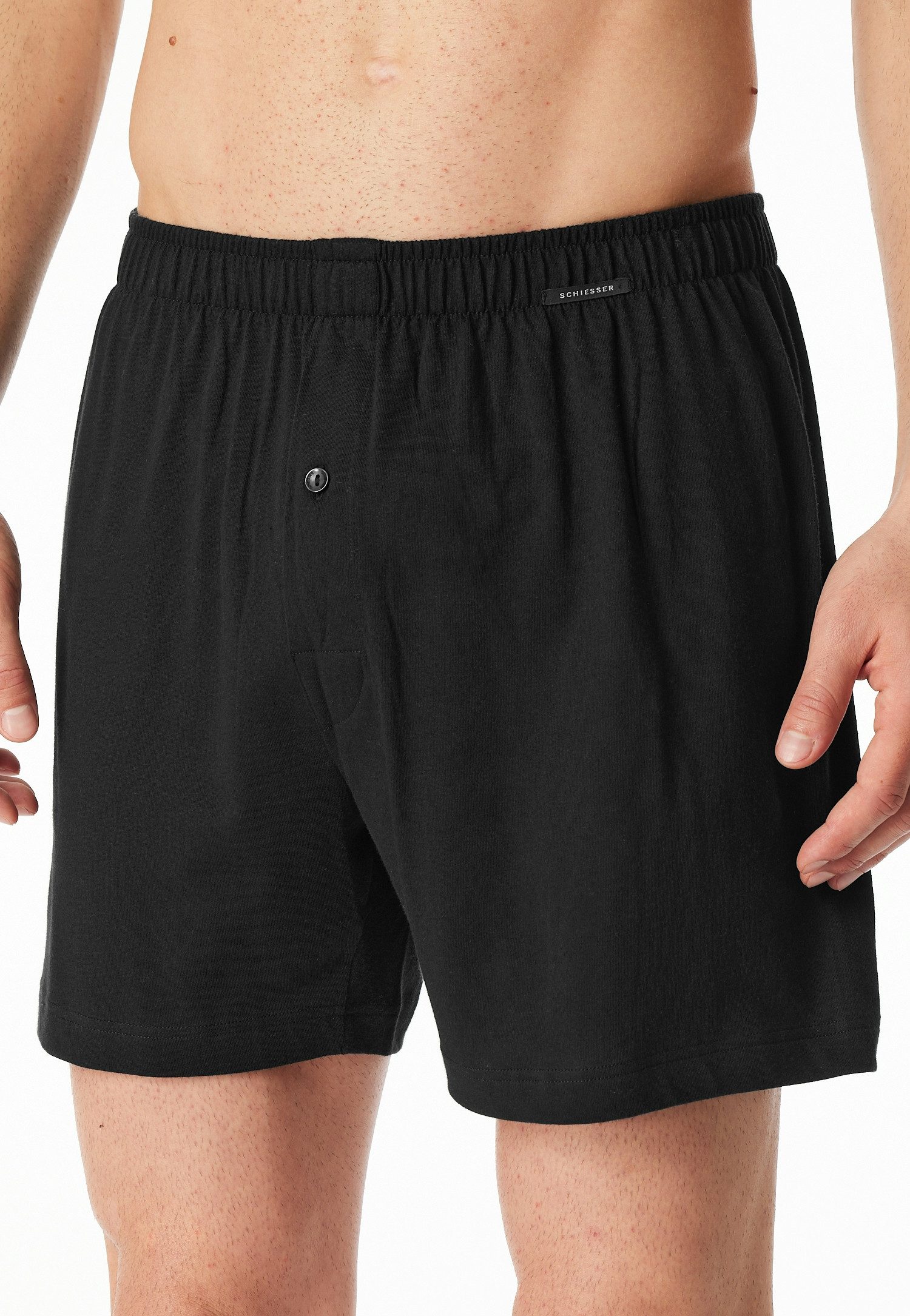 Schiesser Boxershorts mit Knopf (8er Vorteilspack) 100% natürliche Baumwoll-Qualität