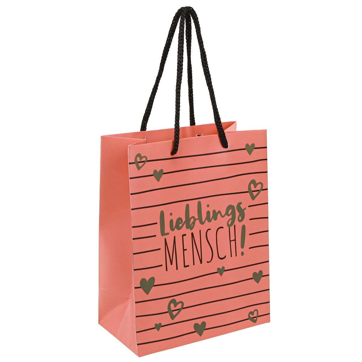 Florists Products Tragetasche Geschenktasche Lieblingsmensch mit Herzmotiv für besondere, 2 Stück