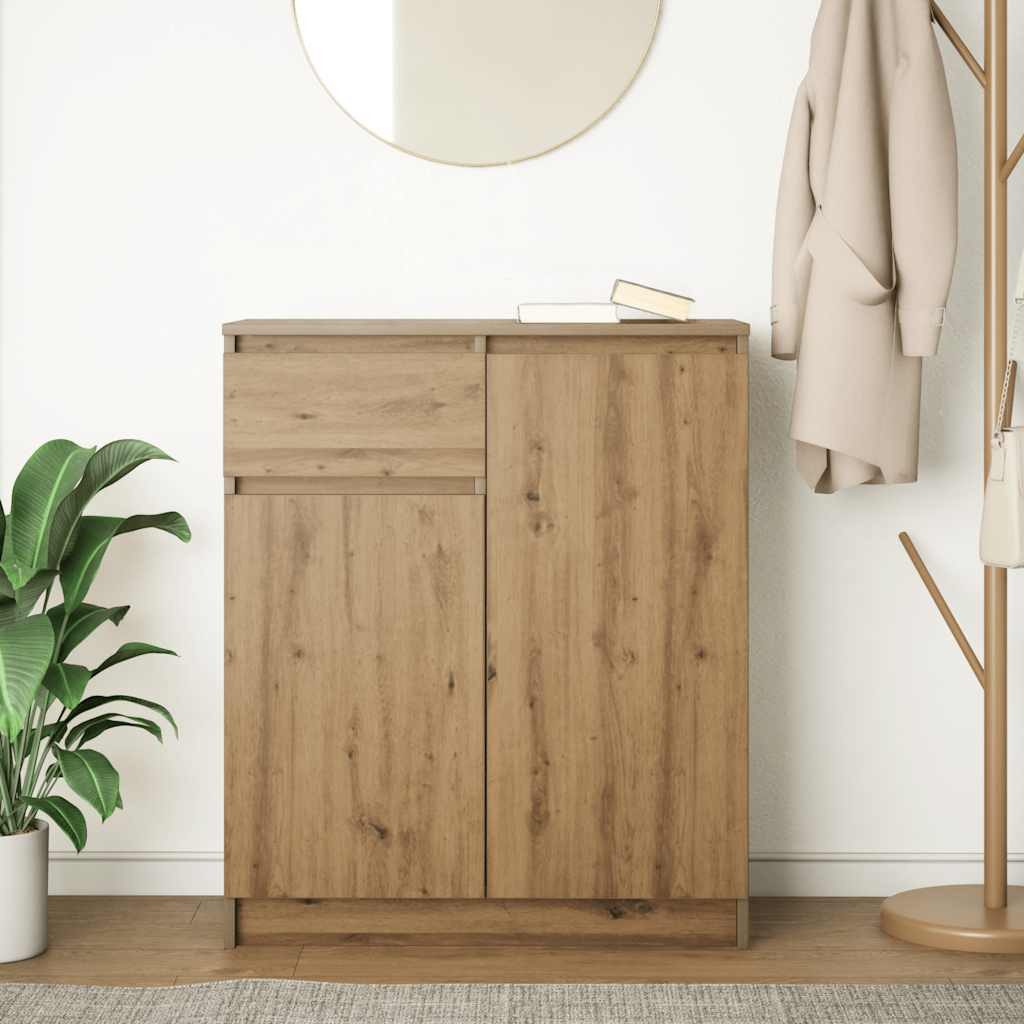 vidaXL Sideboard Sideboard mit Schublade Artisan-Eiche 71x35x84 cm Holzwerk günstig online kaufen