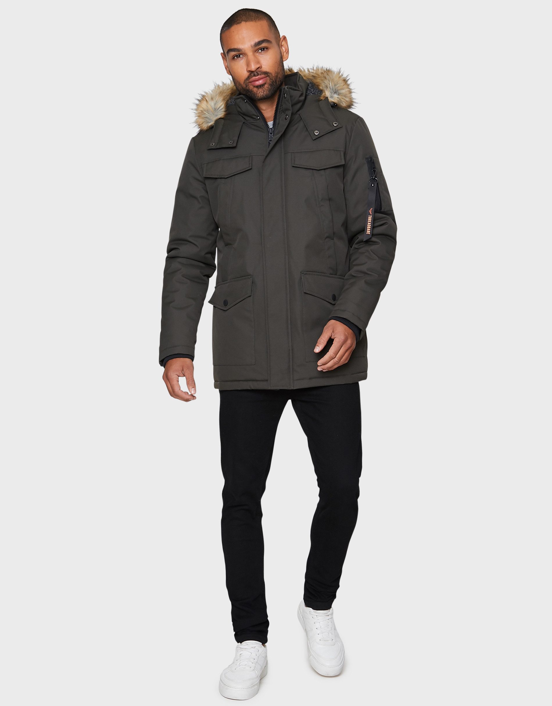 Threadbare Parka mit Kunstfell an der günstig online kaufen