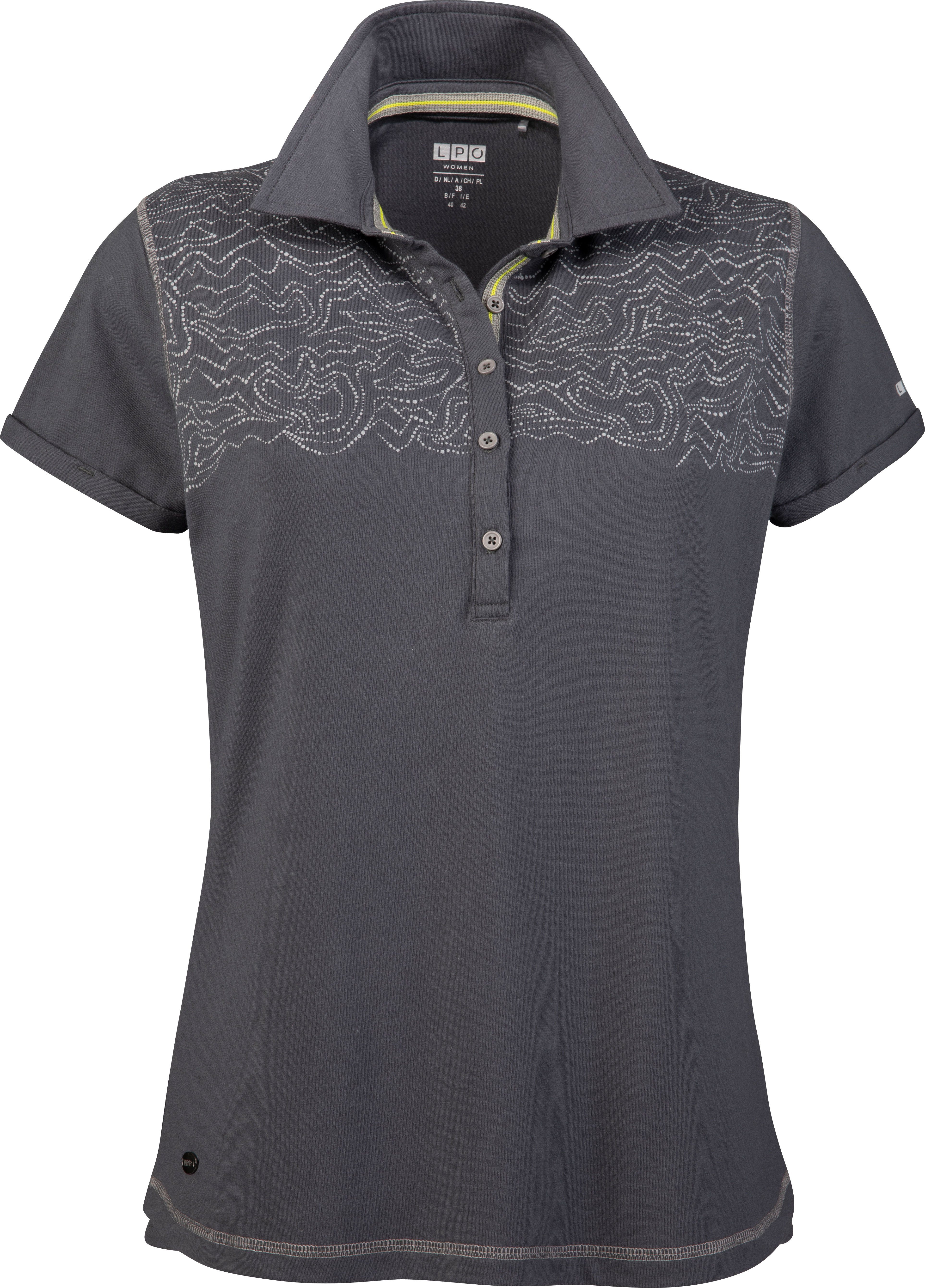 DEPROC Active Poloshirt CHARLOTTE CS POLOSHIRT WOMEN asphalt