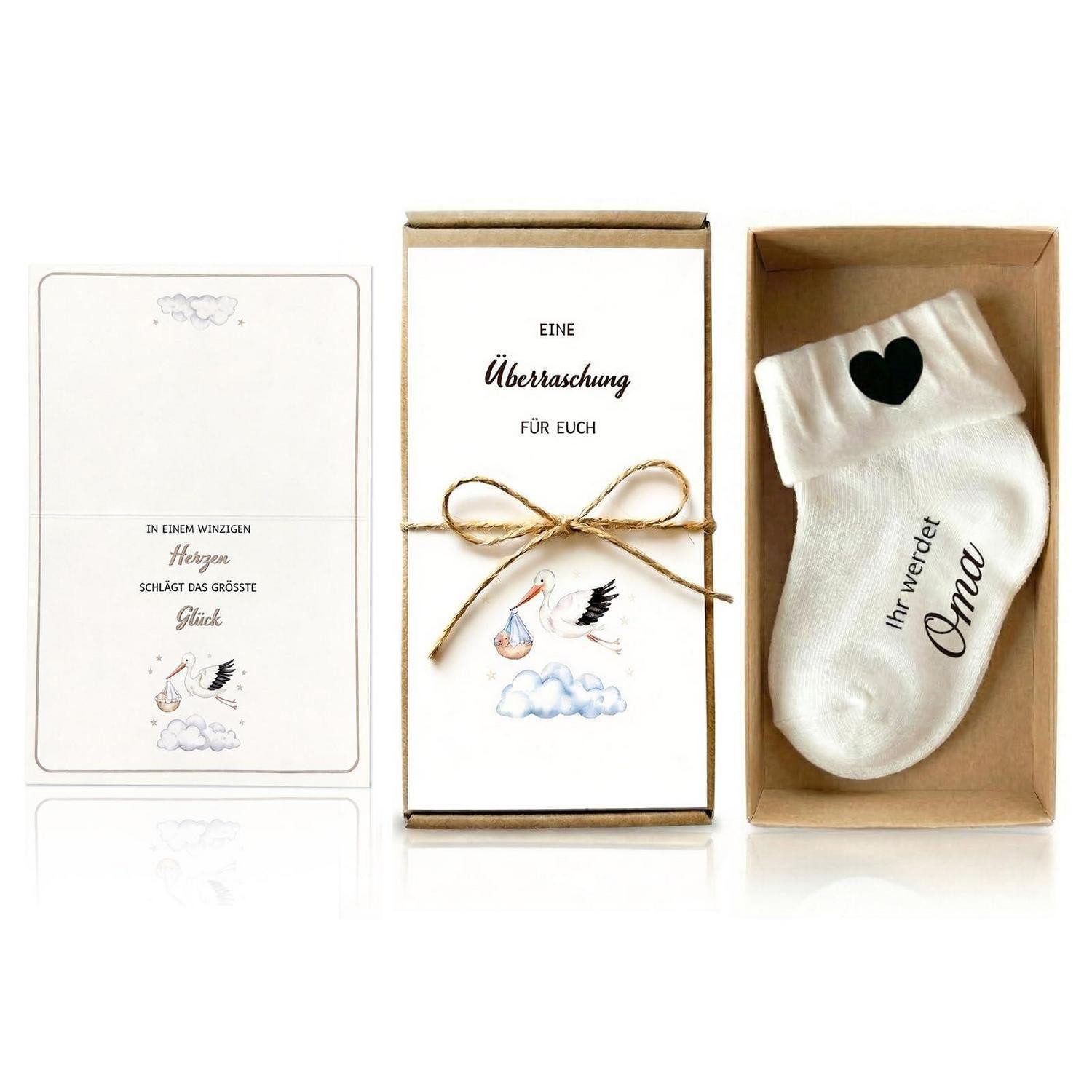 LuxusKollektion Geschenkbox Babysocken-Geschenkset Schwangerschaft verkünden