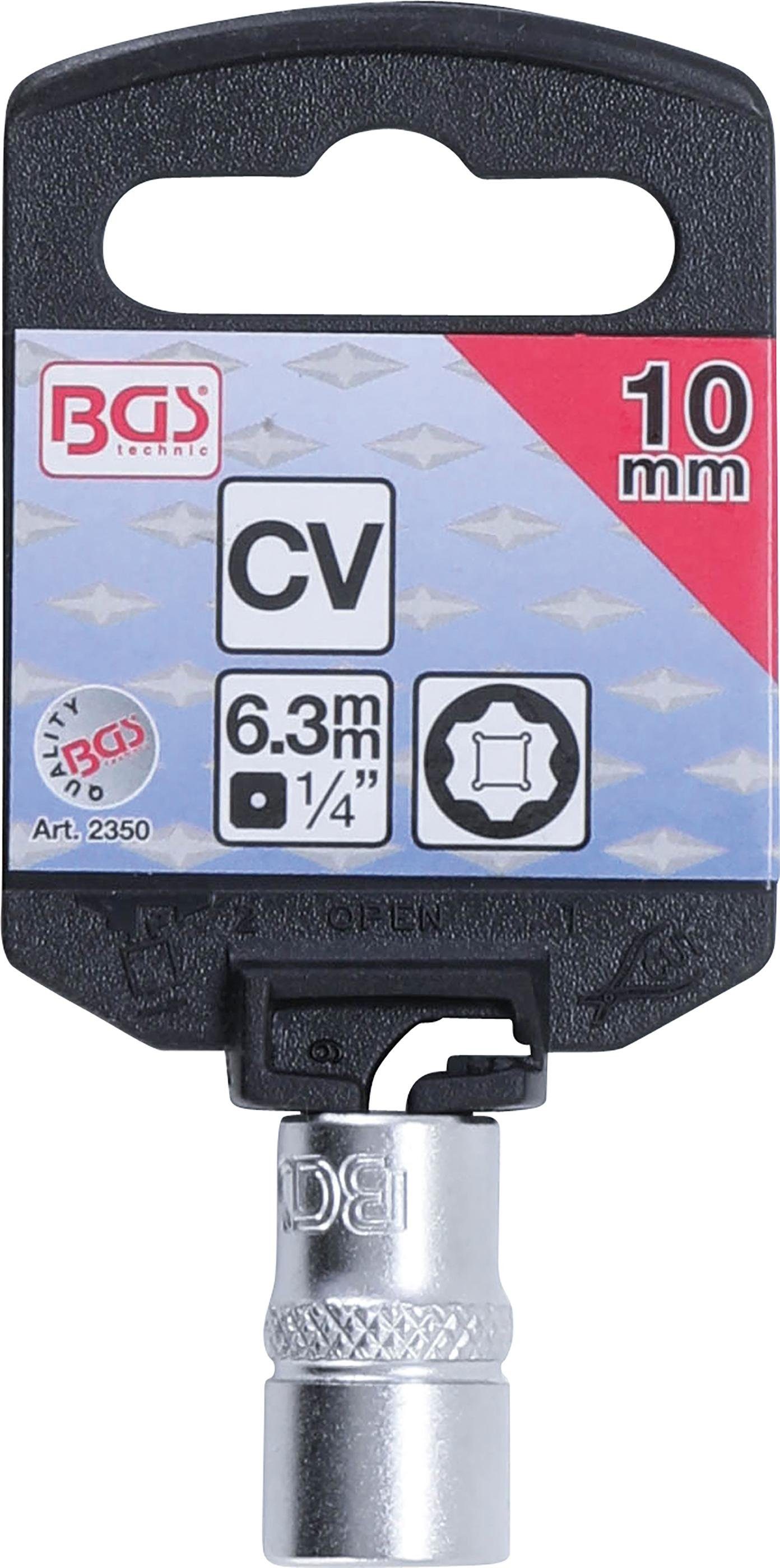 6,3 10 BGS Innenvierkant (1/4), mm Steckschlüssel-Einsatz Lock, SW Stecknuss Super Antrieb mm technic