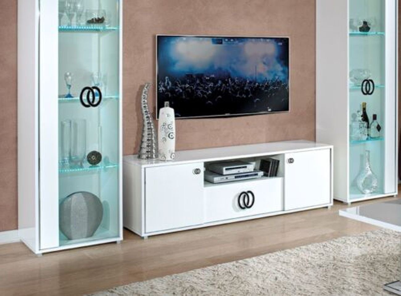 JVmoebel TV-Schrank rtv tv Sideboard 160 cm Neu Design Weiß Tisch Fernseh Tisch Schrank