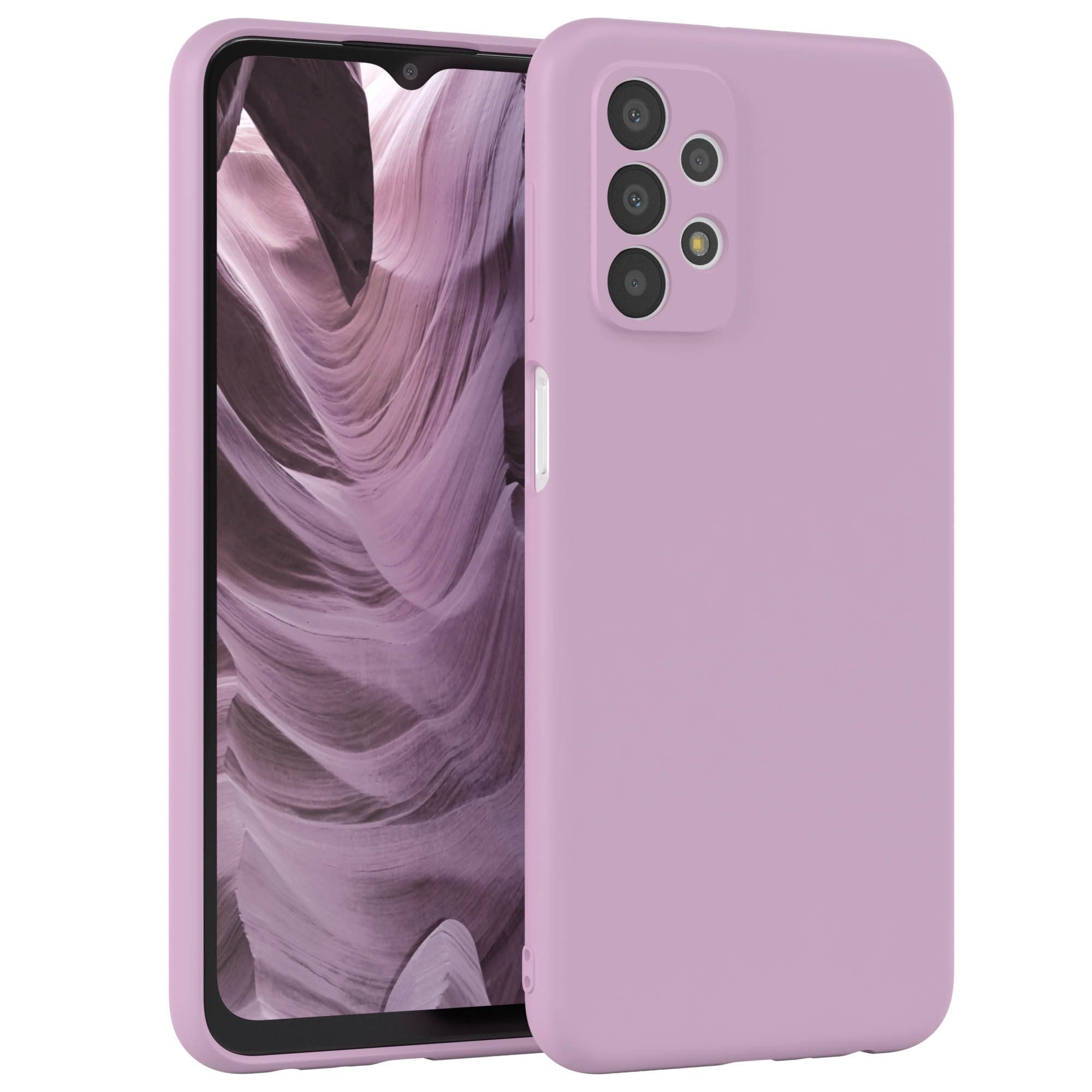 EAZY CASE Handyhülle für Samsung Galaxy A23 5G Hülle Silikon 6,6 Zoll, Hülle mit Kameraschutz handycover Soft Smart Slimcover Lila / Flieder