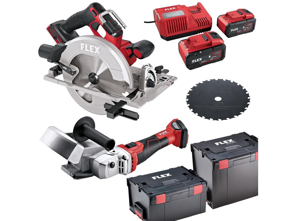 Flex RFE 40 18.0-EC, 18 in V, Set mit Handkreissäge, 2 x L-BOXX, Ladegerät und 2 x Akku 8,0 Ah