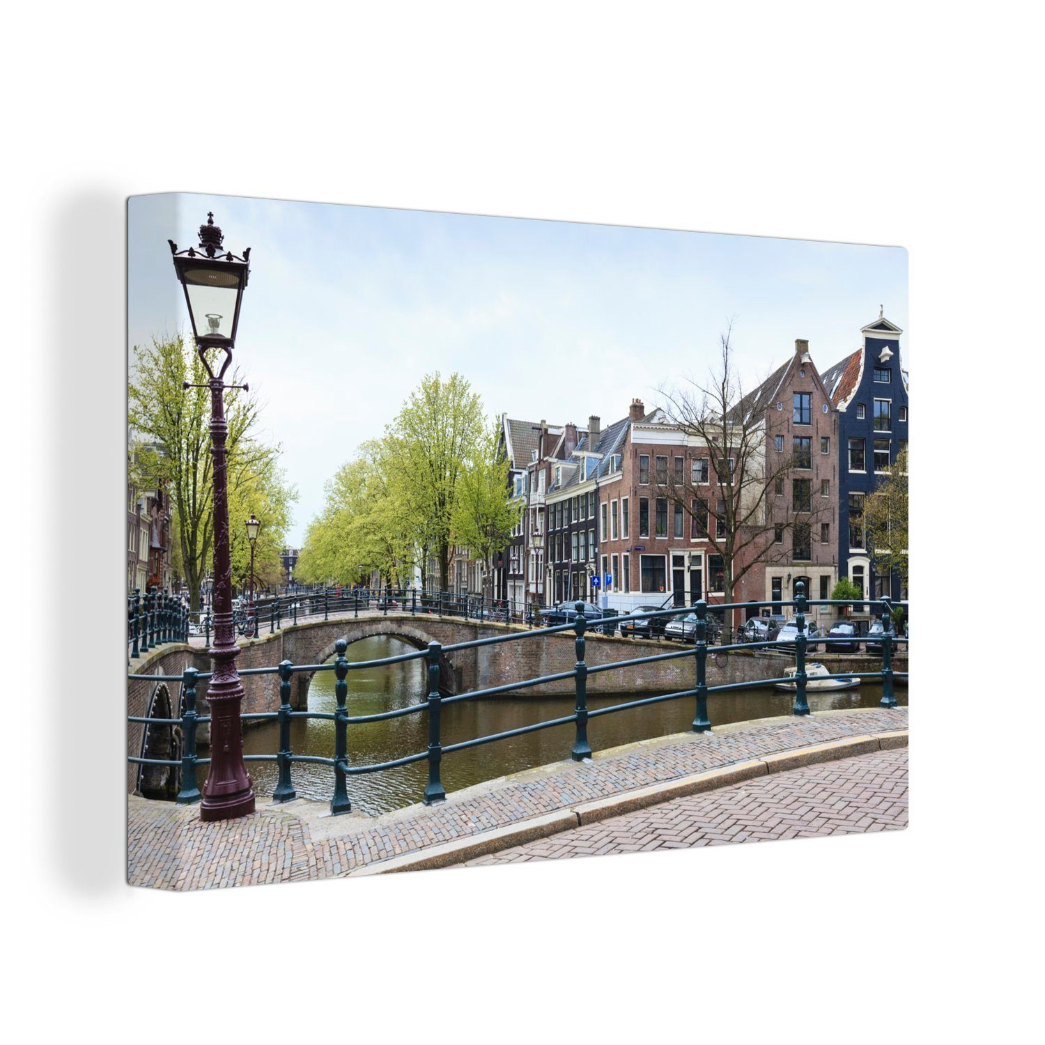 OneMillionCanvasses® Leinwandbild Darstellung der Keizersgracht in Amsterdam mit einem klassischen, (1 St), Wandbild Leinwandbilder, Aufhängefertig, Wanddeko, 30x20 cm