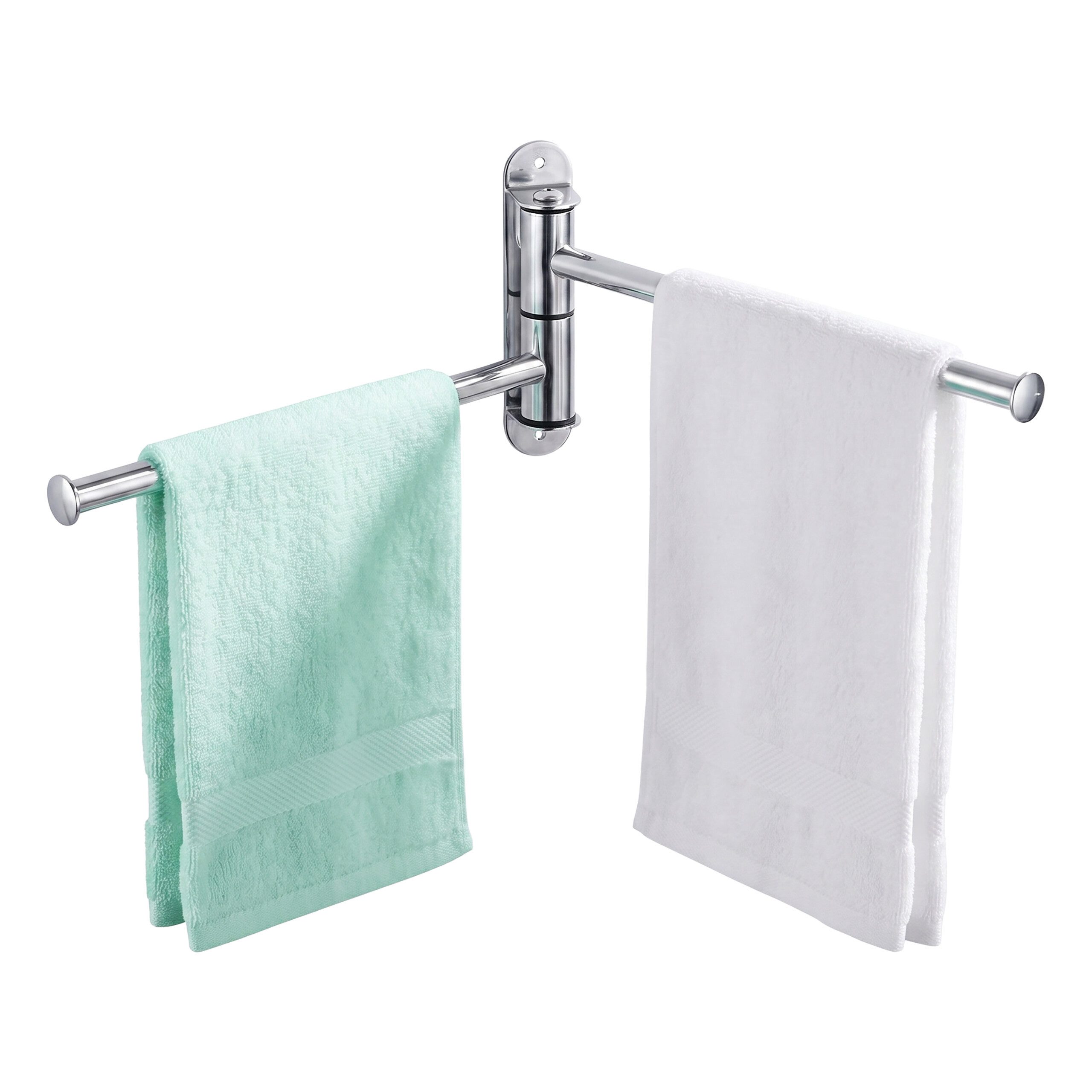 relaxdays Handtuchstange Wand-Handtuchhalter Edelstahl, 2 Stangen