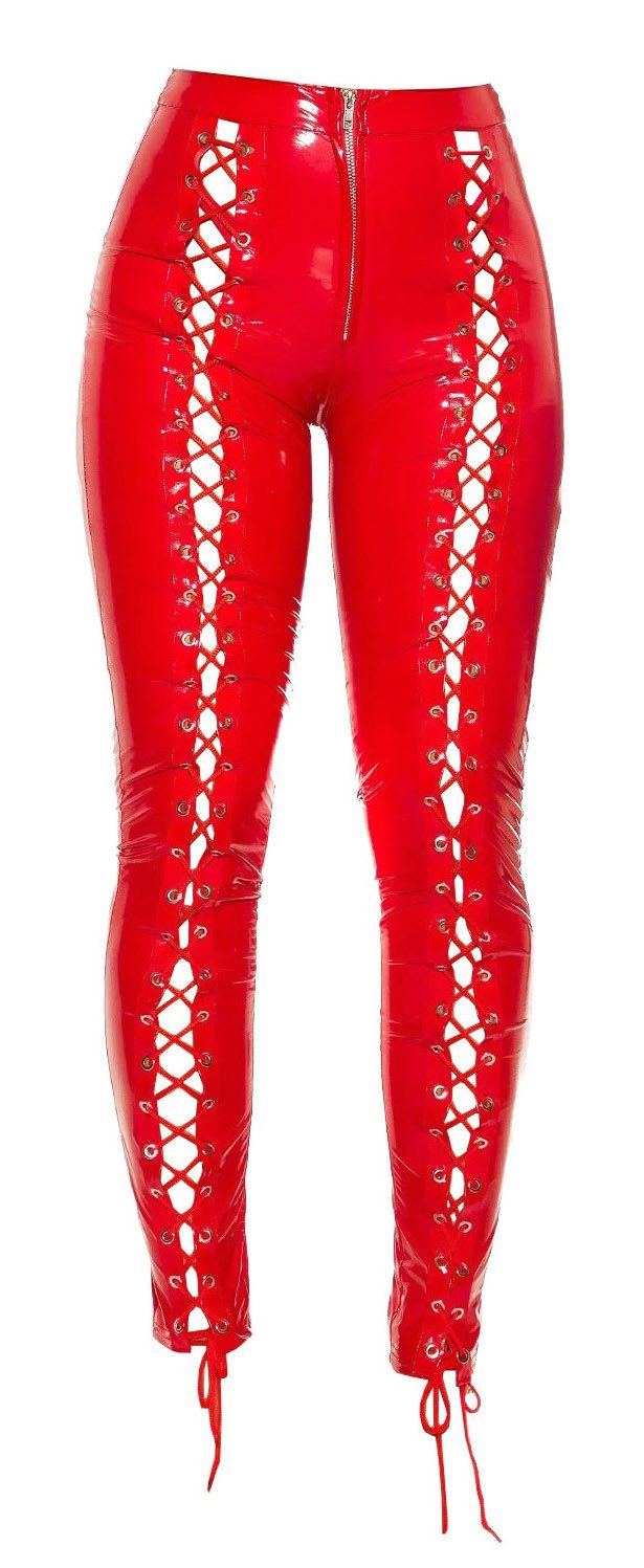 Koucla Leggings Wetlook Hose mit Schnürung günstig online kaufen