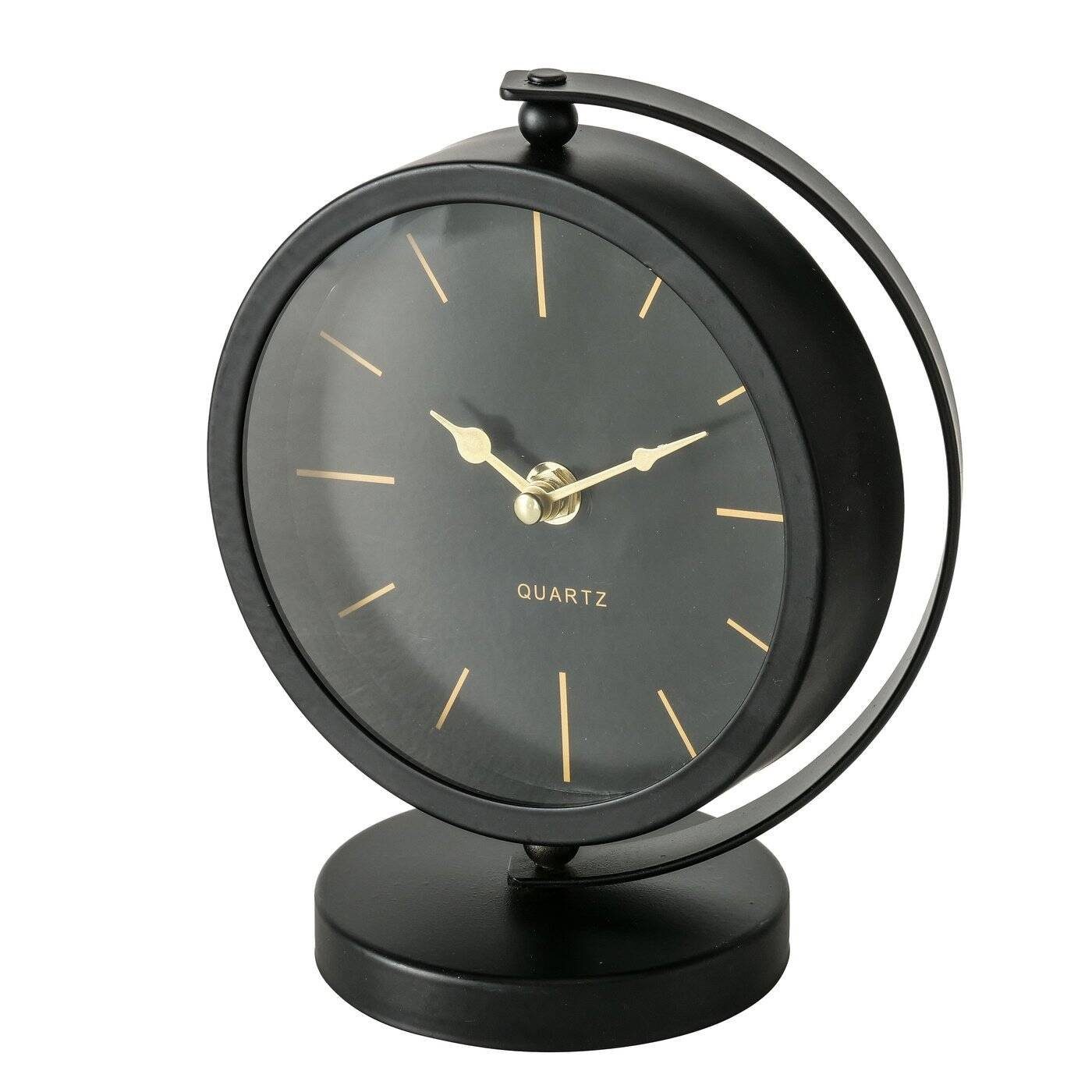BOLTZE GRUPPE GmbH Uhr Schwarze Tischuhr BALIA, goldene Zeiger, 20 cm günstig online kaufen