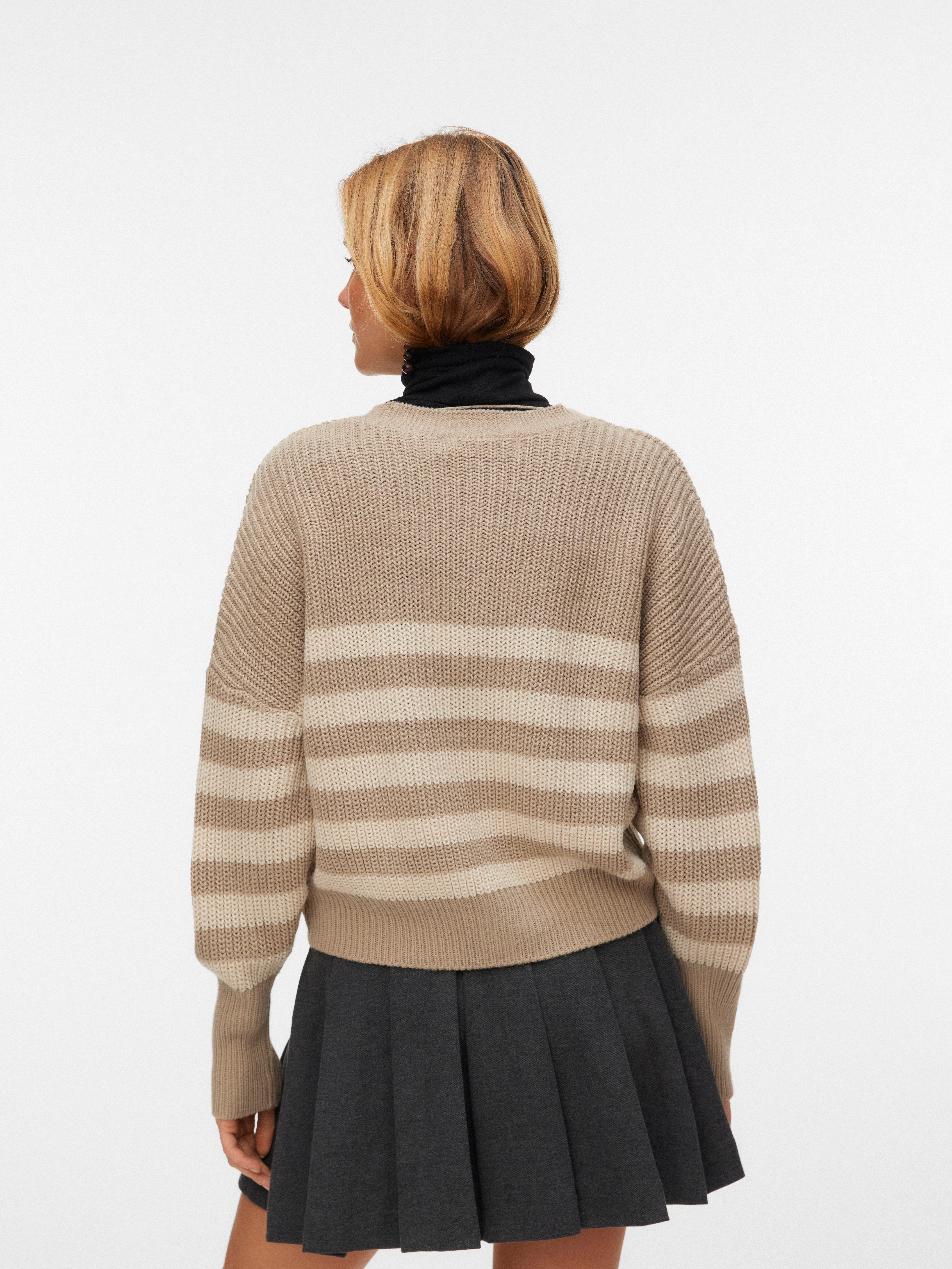 Vero Moda Strickjacke VMLEA LS V-NECK CUFF CARDIGAN NOOS Kunstfaser, regular fit
